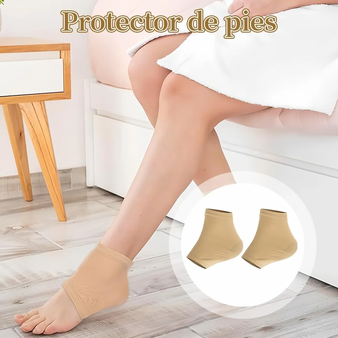 Chaussettes Hydratantes pour Talon en Gel Silicone à Bout Ouvert, Réutilisables - 2 Paires