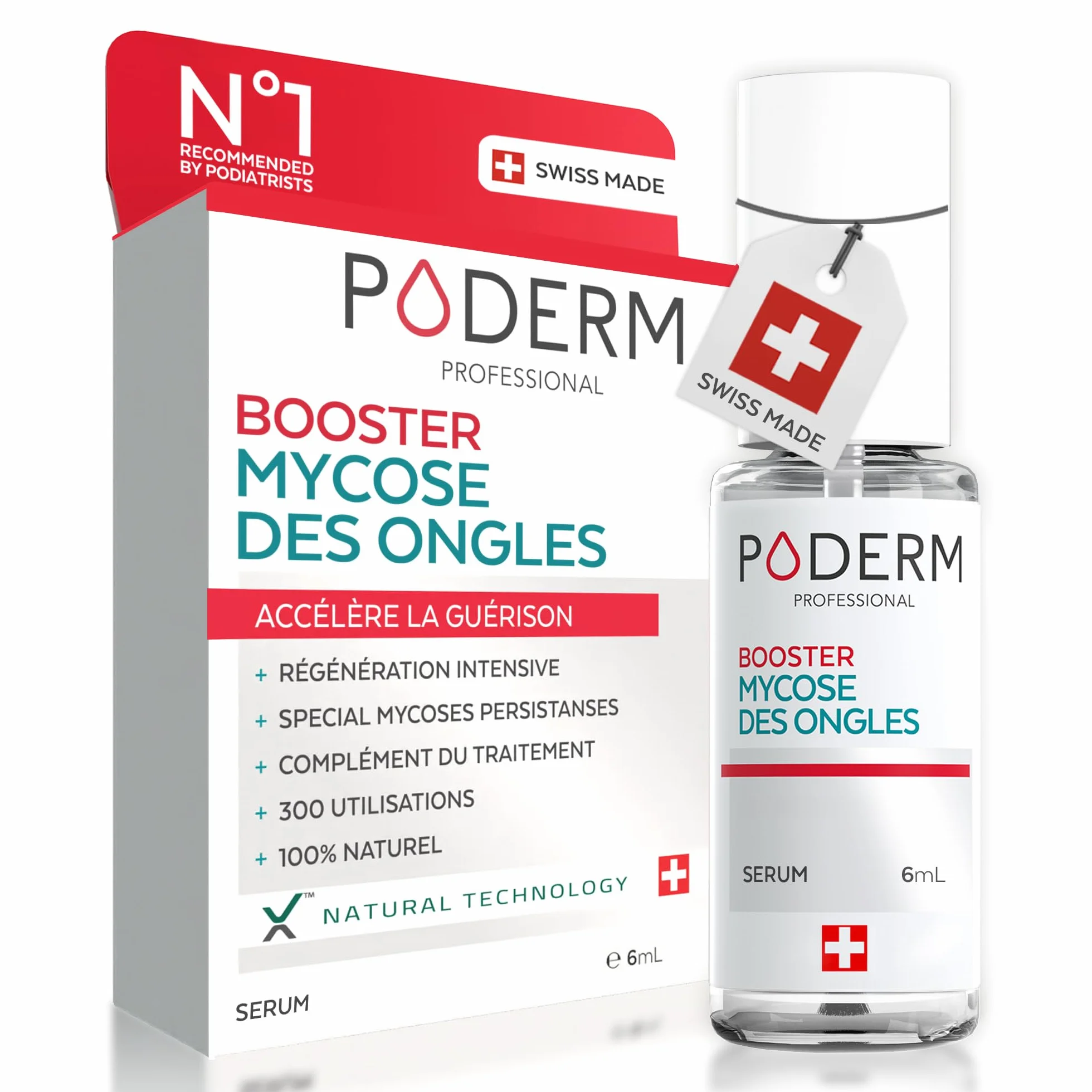 PODERM MYCOSE ONGLES BOOSTER DE TRAITEMENT pour mycose difficile à traiter | Swiss Made incolore