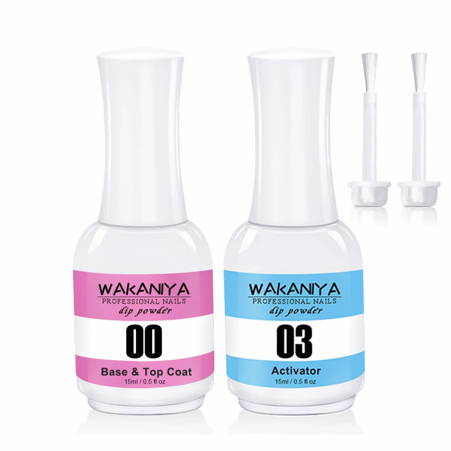 Lot de 2 couches de base et de finition 2 en 1 avec activateur, séchage rapide, 2 x 15 ml