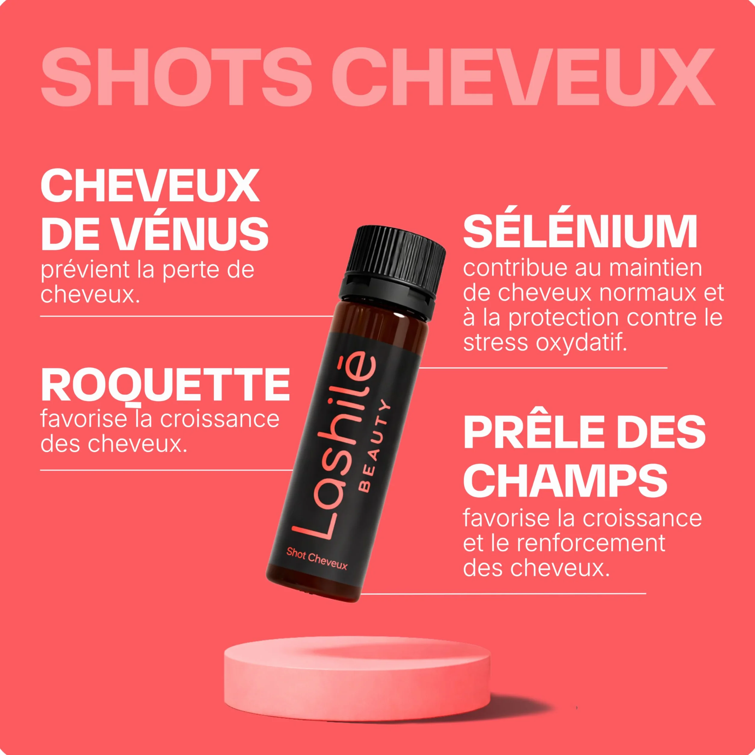 Lashilé Beauty Complément Alimentaire Cheveux 3 en 1 Anti-chute Croissance Fortification Programme 14 Jours
