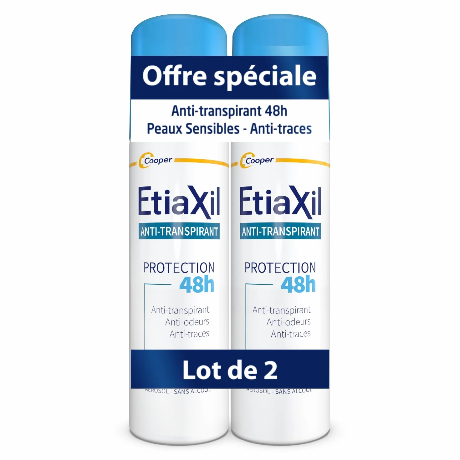 ETIAXIL Déodorant Anti-Transpirant Aérosol 48h 150 ml Lot de 2