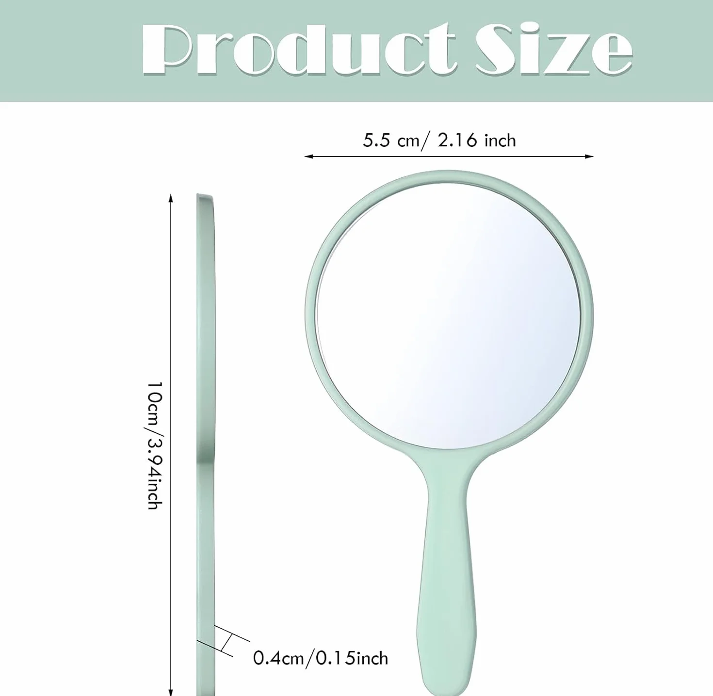 Miroirs à Main Ronds 10cm Lot de 25 pour Maquillage Voyage