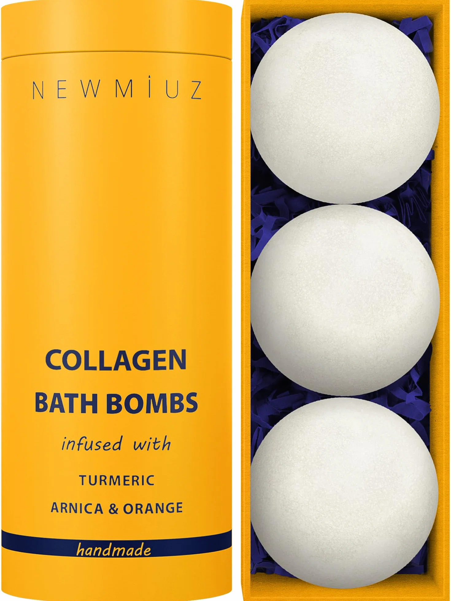 Bombes de Bain Naturelles Luxueux Cadeau Pour Hydratation et Nourrissage de la Peau Sèche Huile Essentielle de Curcuma et Arnica à l'Orange Plongez-vous dans un Bain de Spa Béatifiant