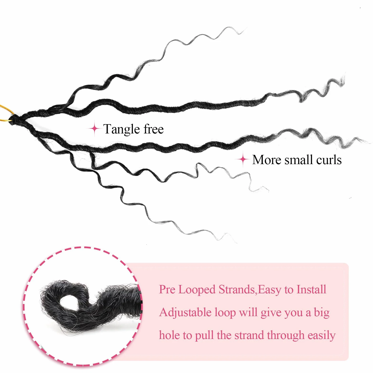 8 Packs Fausse Locks Crochet Braids 14 Inch River Faux Locks Crochet Hair Meches 12Supports/Paquet 1B Goddess Locs Crochet Braids Hair Extensions (1B#)