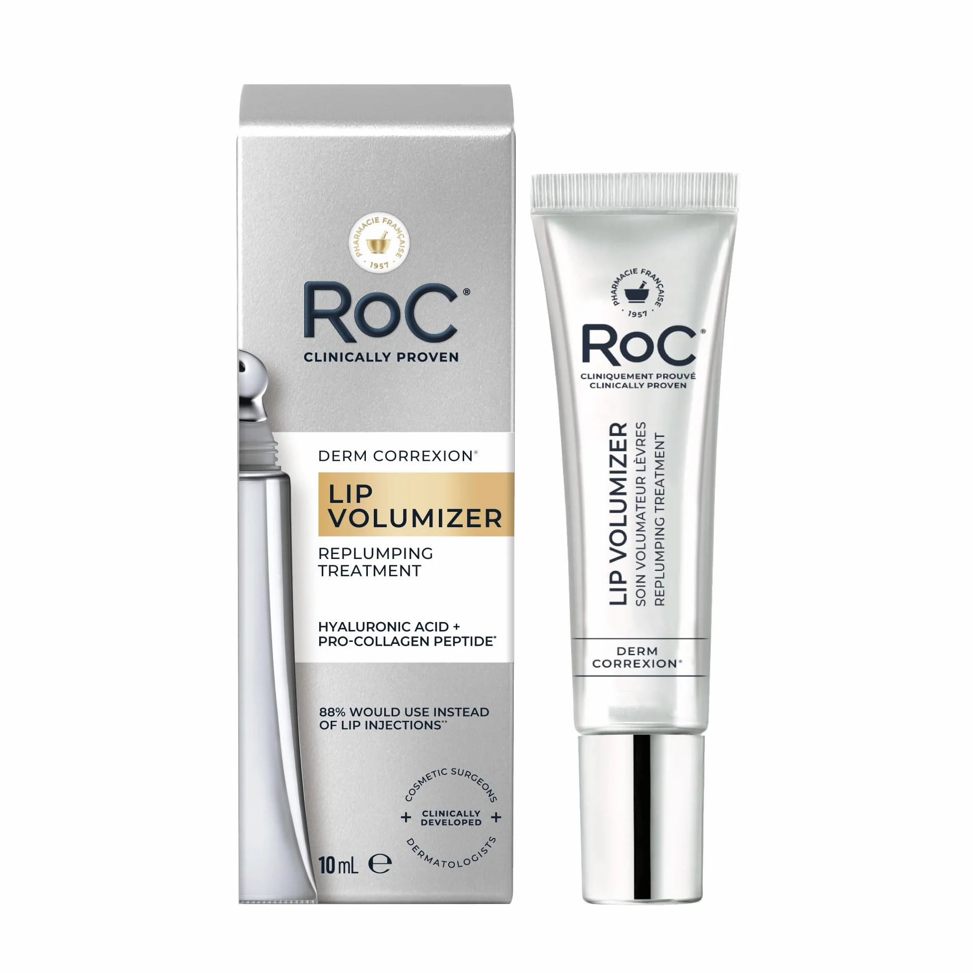 RoC Derm Correxion Lip Volumizer Baume Repulpant Acide Hyaluronique Peptides Collagène 10 ml