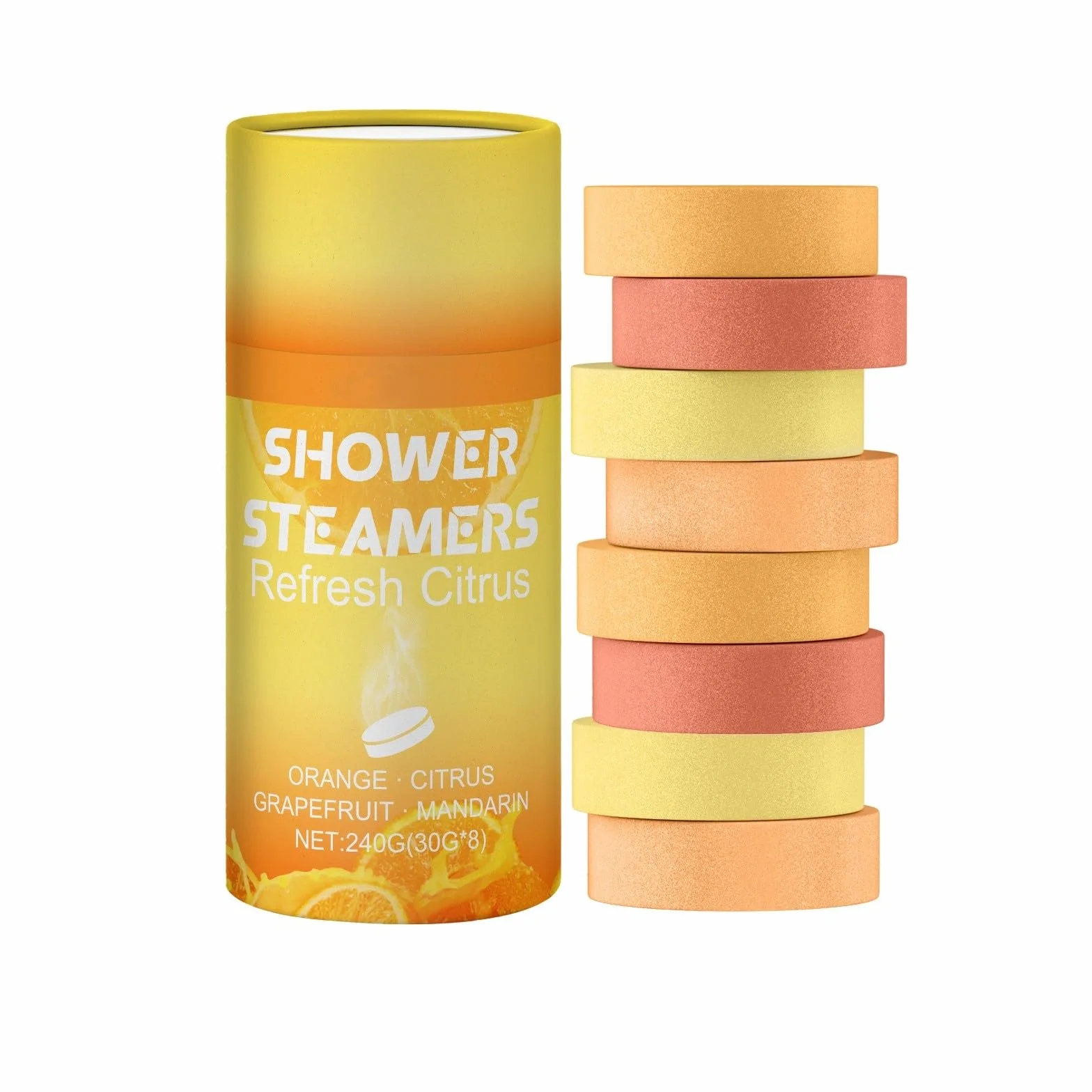 Pastilles de douche d'aromathérapie : lutter contre la fatigue avec parfum à l'huile SNh220 (jaune, 5 x 1,3 cm)