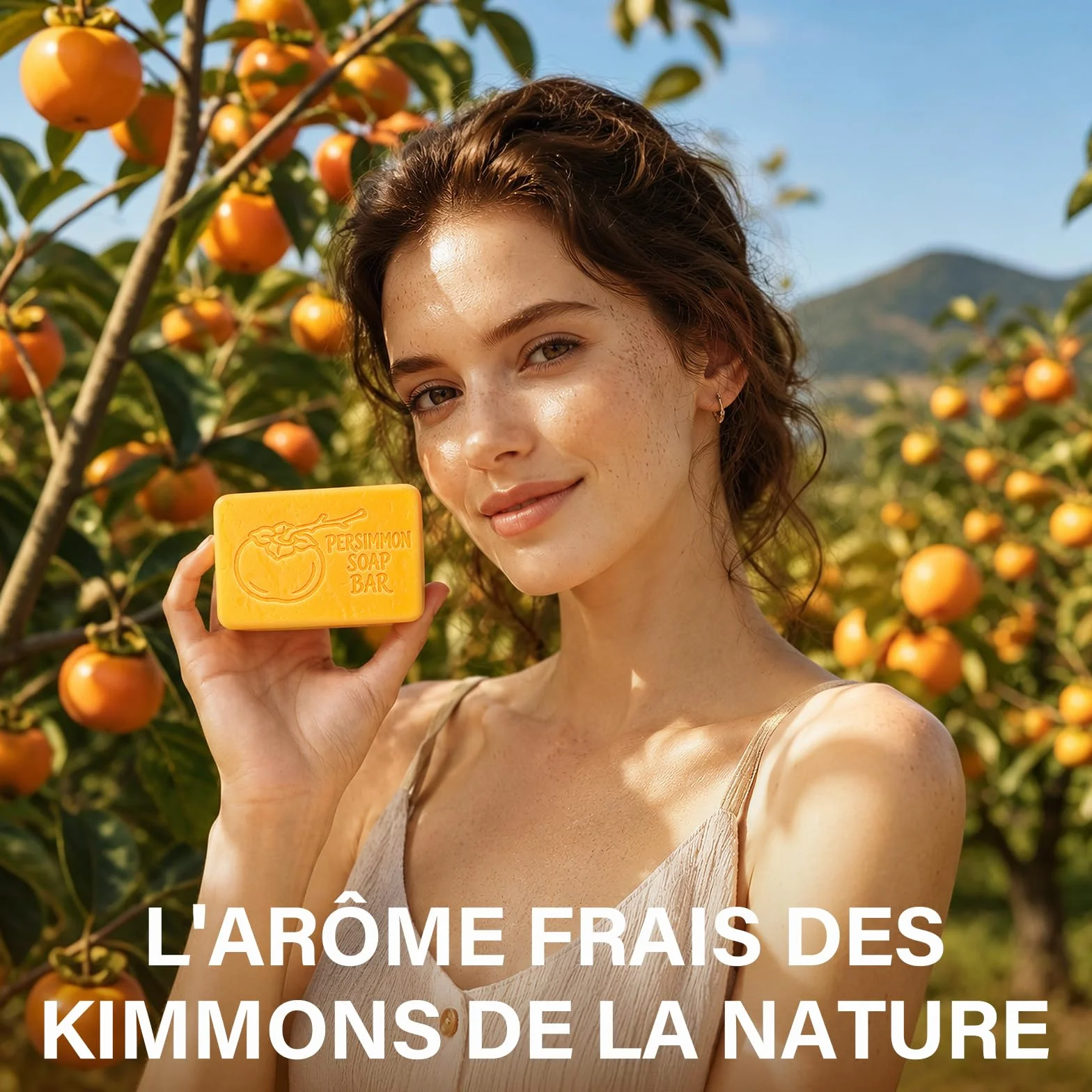 Savon au Kaki Déodorant Naturel Contre les Odeurs Corporelles, lot de 3