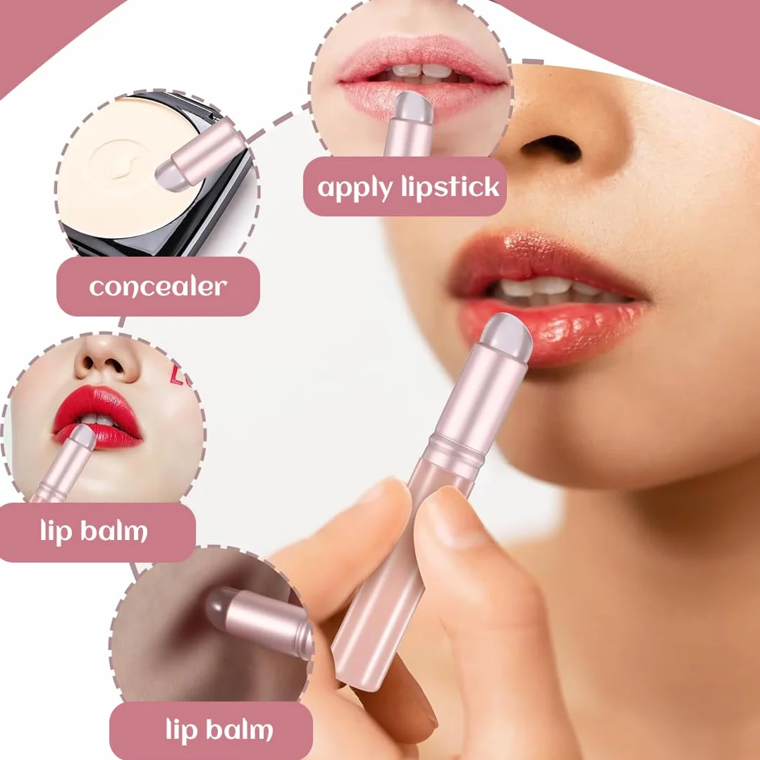 Pinceau À Lèvres En Silicone Applicateur De Masque À Lèvres 2Pcs Avec Capuchon Multifonctionnel