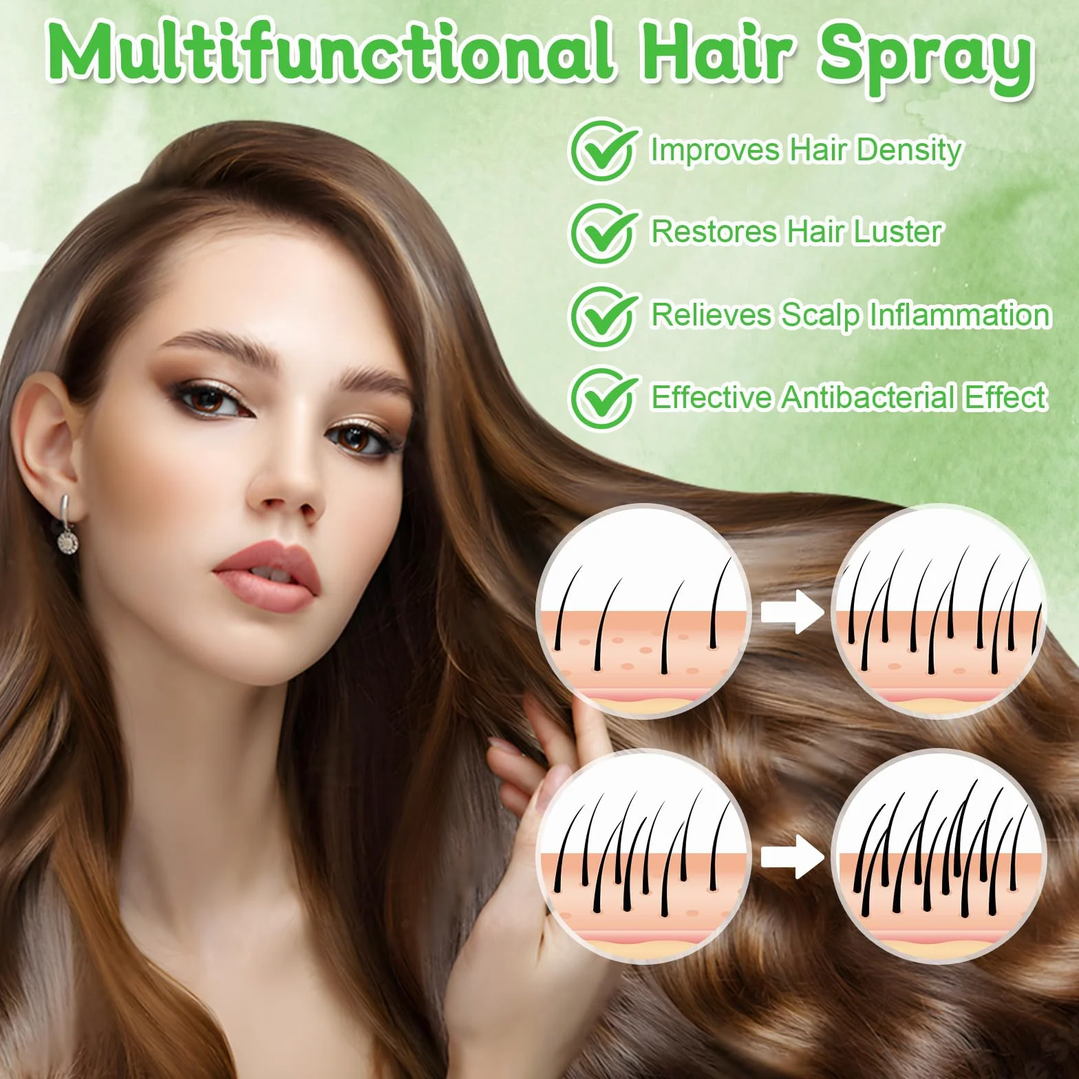 Shampoing Romarin Pousse Cheveux Anti-Chute Renforcement Cheveux Fragiles Clairsemés Hommes Femmes