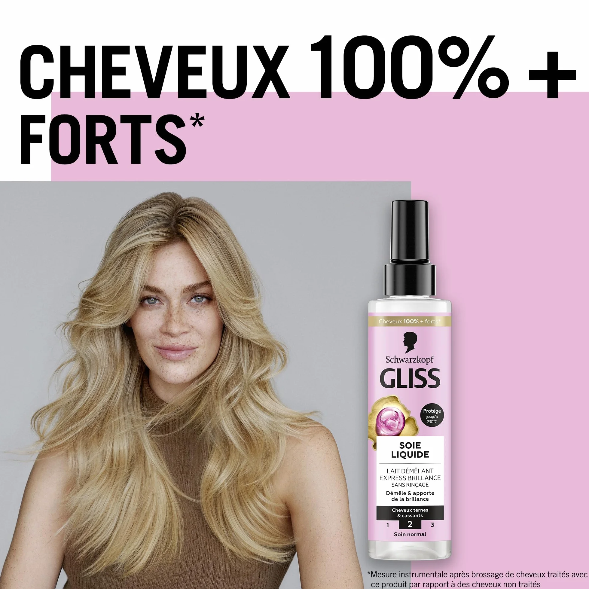Schwarzkopf Gliss Lait Demelant Express Soie Liquide 200 ml Protection 230°C Cheveux Ternes Cassants