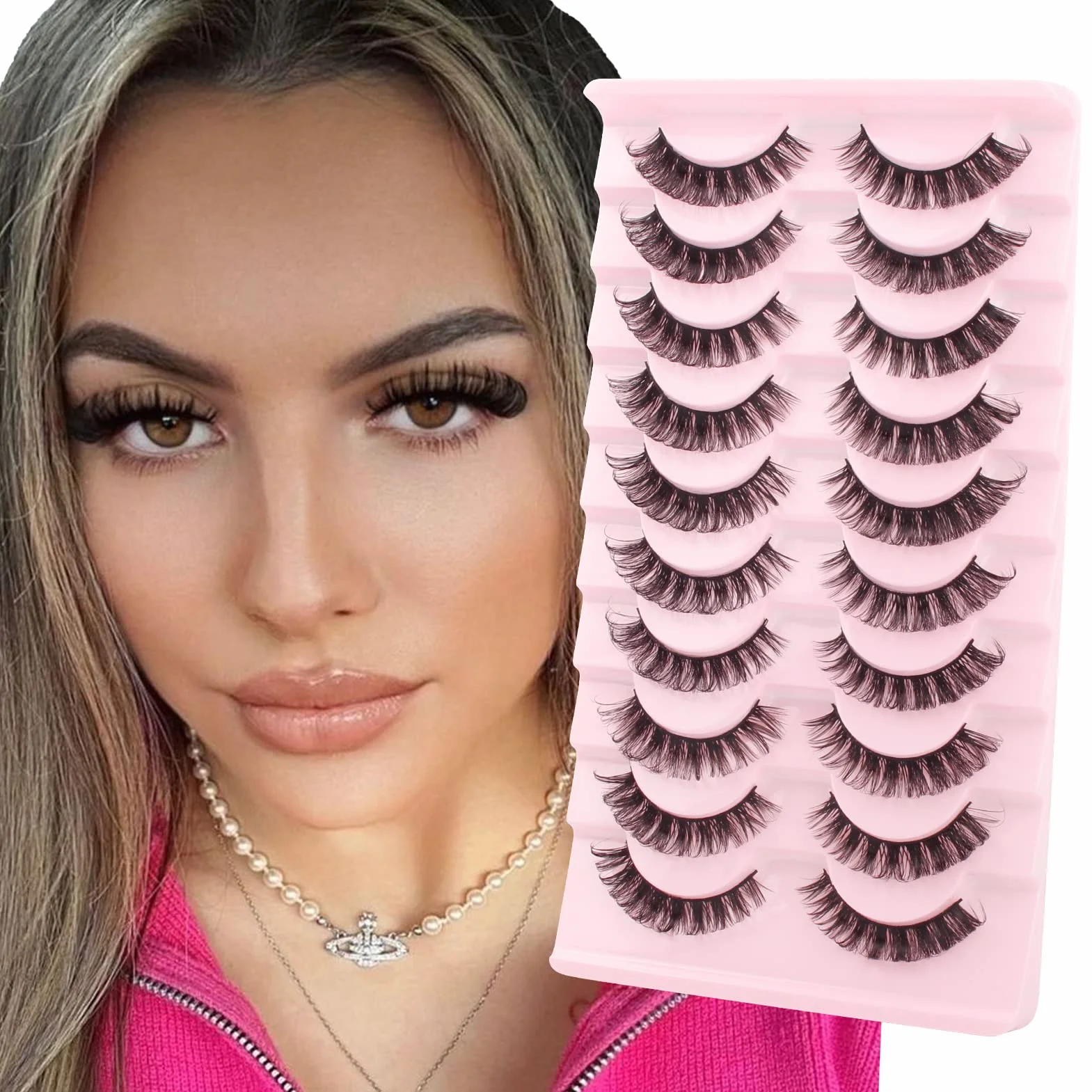 Parriparri Faux Cils Volume Russe 3D Russian Lashes 10 Paires Faux Cils Naturel Dramatique Fluffy False Mink Eyelashes Volumineux