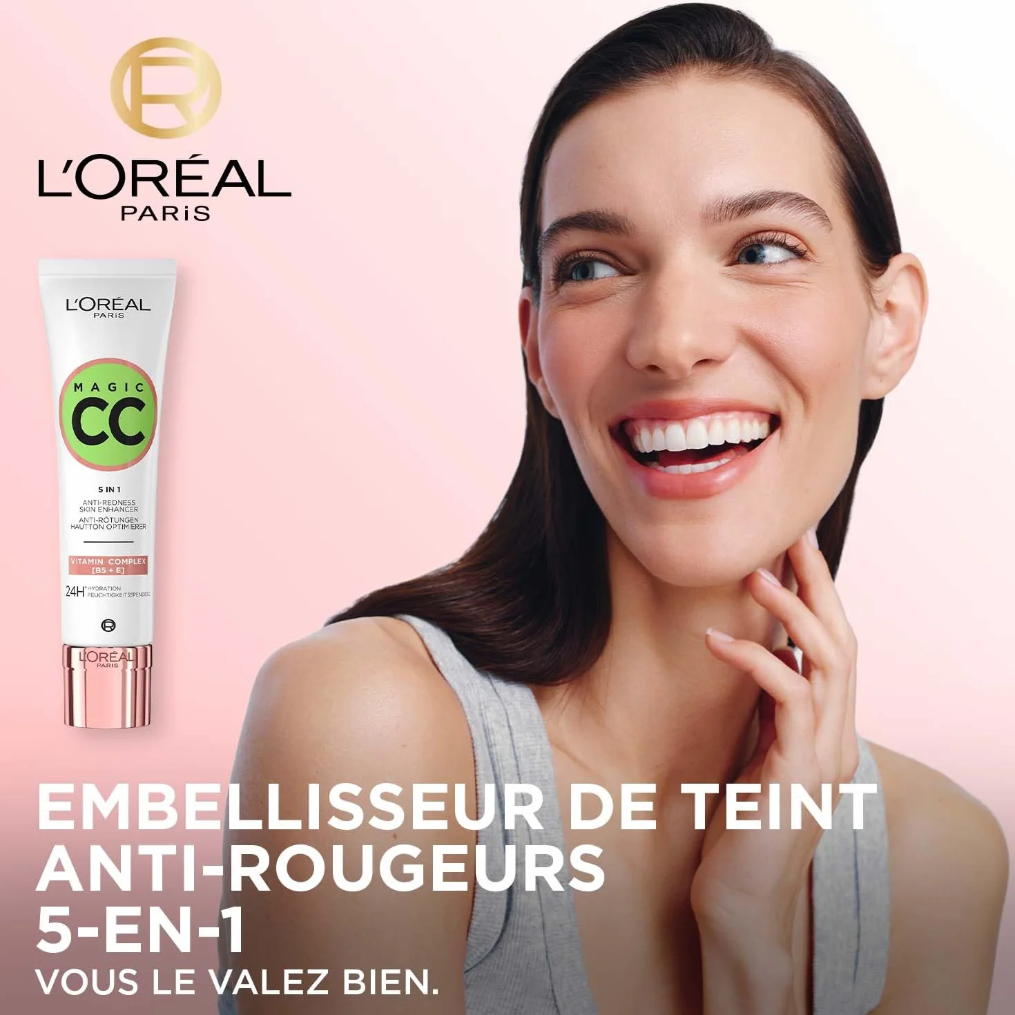 L'Oréal Paris CC Crème 5-en-1 Anti-Rougeurs Hydratation 24H Peaux Sensibles 30 ml