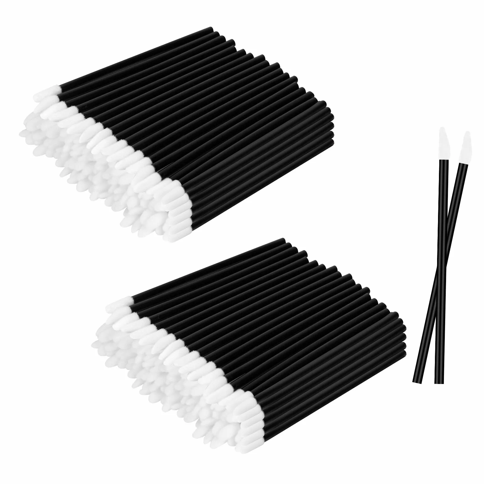 Pinceaux Lèvre Jetables 100 pcs Applicateur Batonnet Kit Maquillage Noir