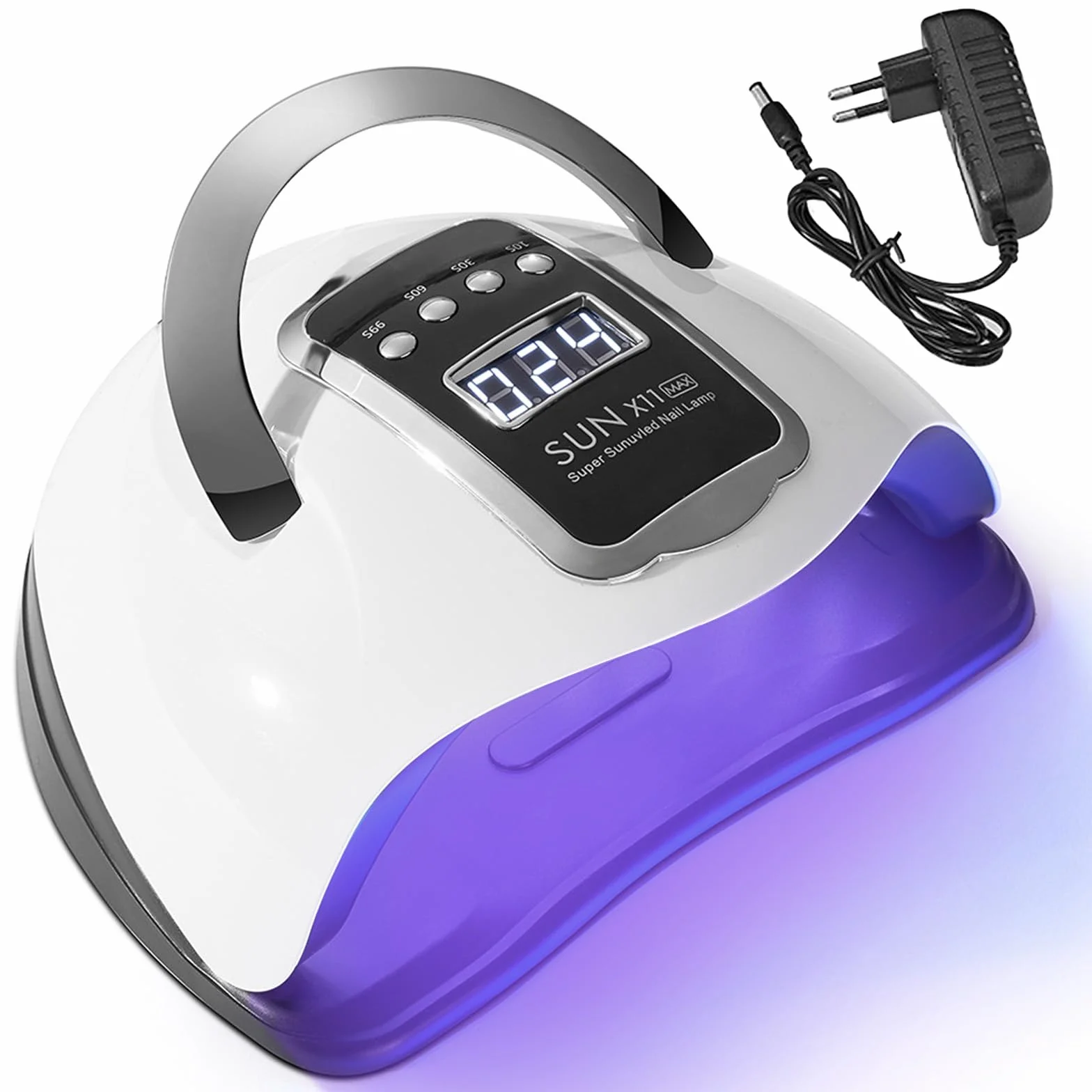 66 LED Lampe Gel, 280W Materiel Onglerie Professionnel, UV Sèche Automatique pour Verni Semi Permanent, Main, Pied, Machine Ongle avec Poignée, 4 Minuterie 10/30/60/99s, LCD Ecran, Capteur Intelligent