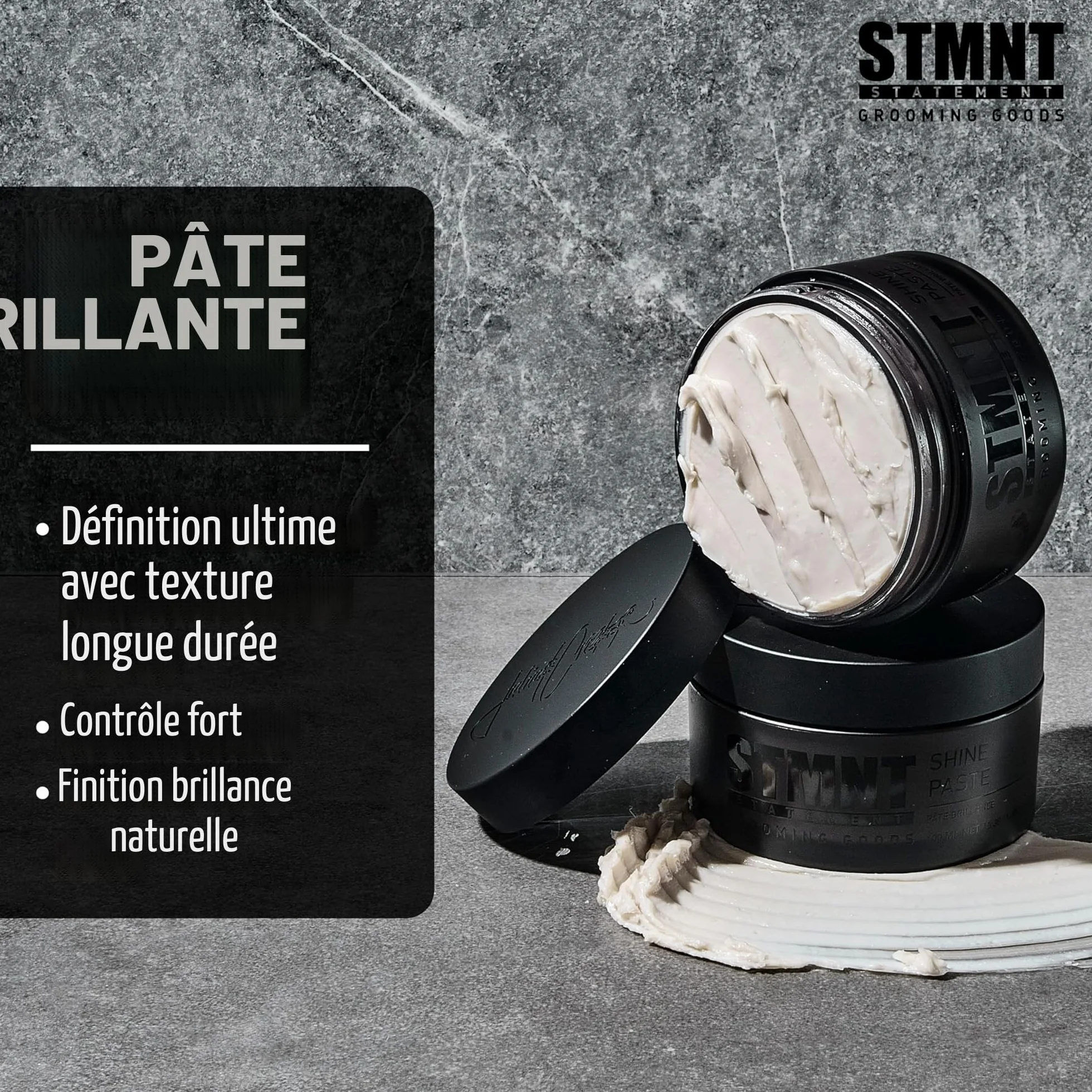 STMNT Grooming Goods Pâte brillante, brillance sobre, 3,5 oz