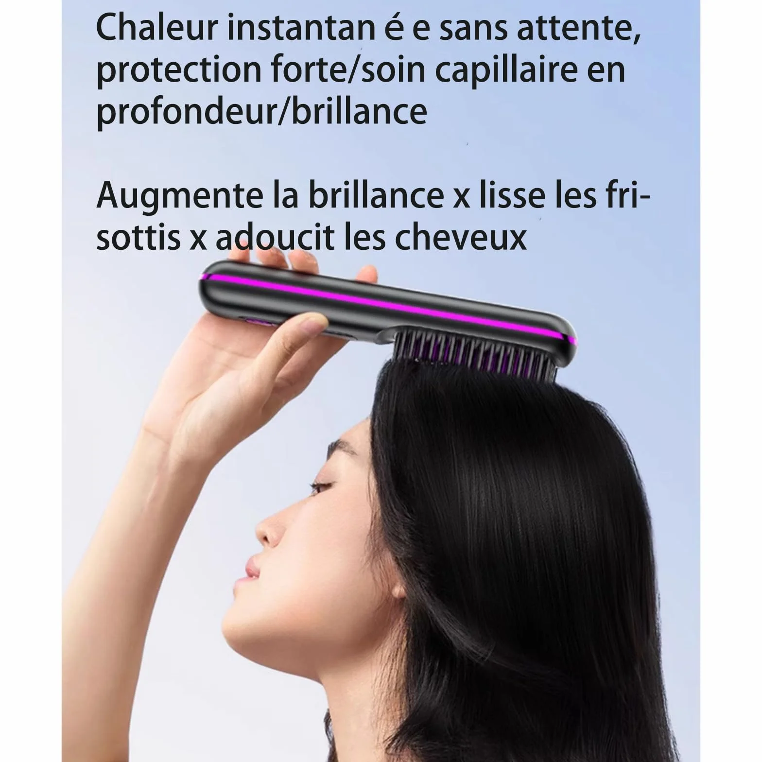 Brosse Chauffante Cheveux Court,Lissante Rechargeable Portable, Un Volume Coiffe en 2 Minutes,Brosse Coiffante Portable Et Rechargeable Pour Voyage Et Usage Quotidien (1*C)