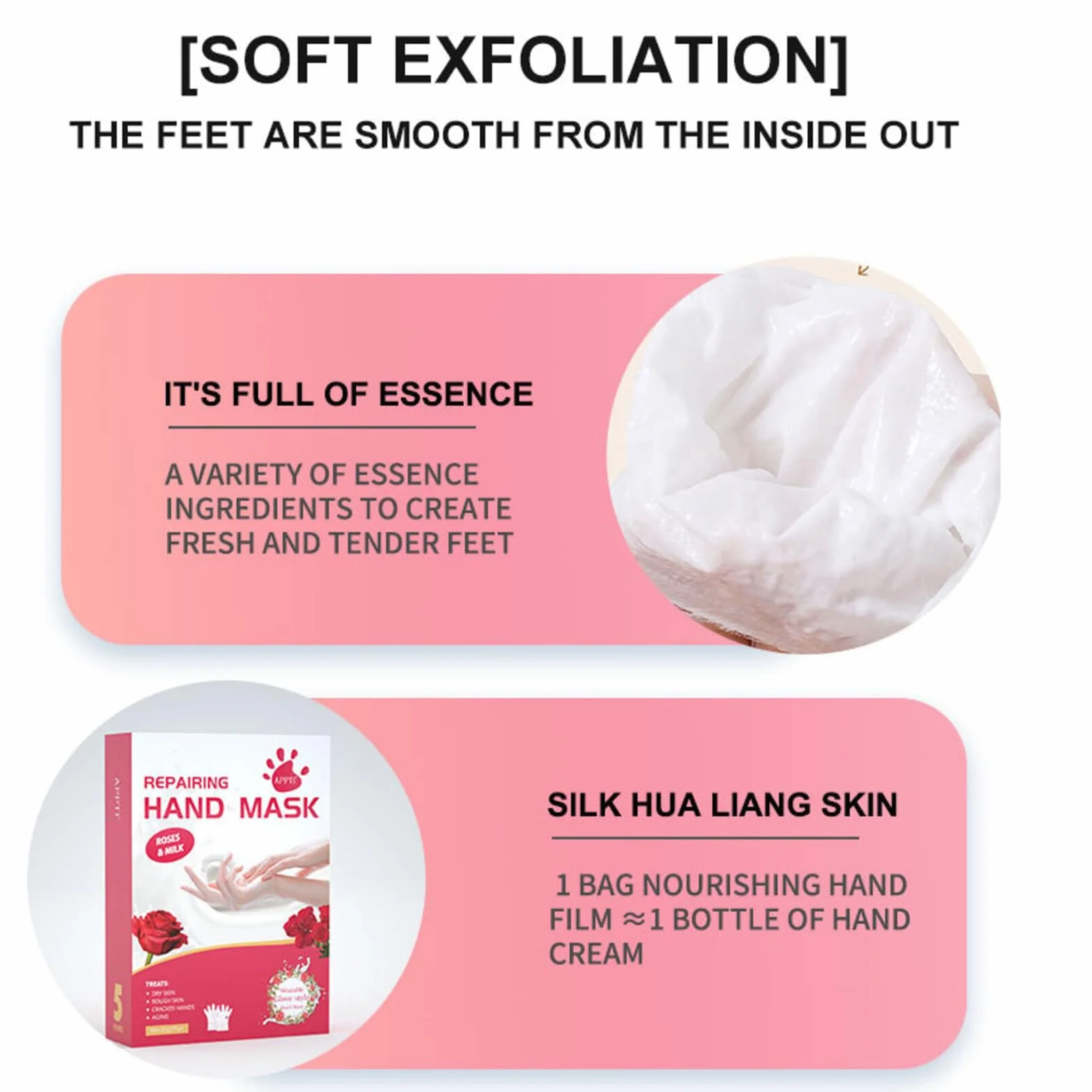 Masque pour Mains Hydratants Exfoliants 5 Paires Gants Soin Peaux Sèches Anti-âge