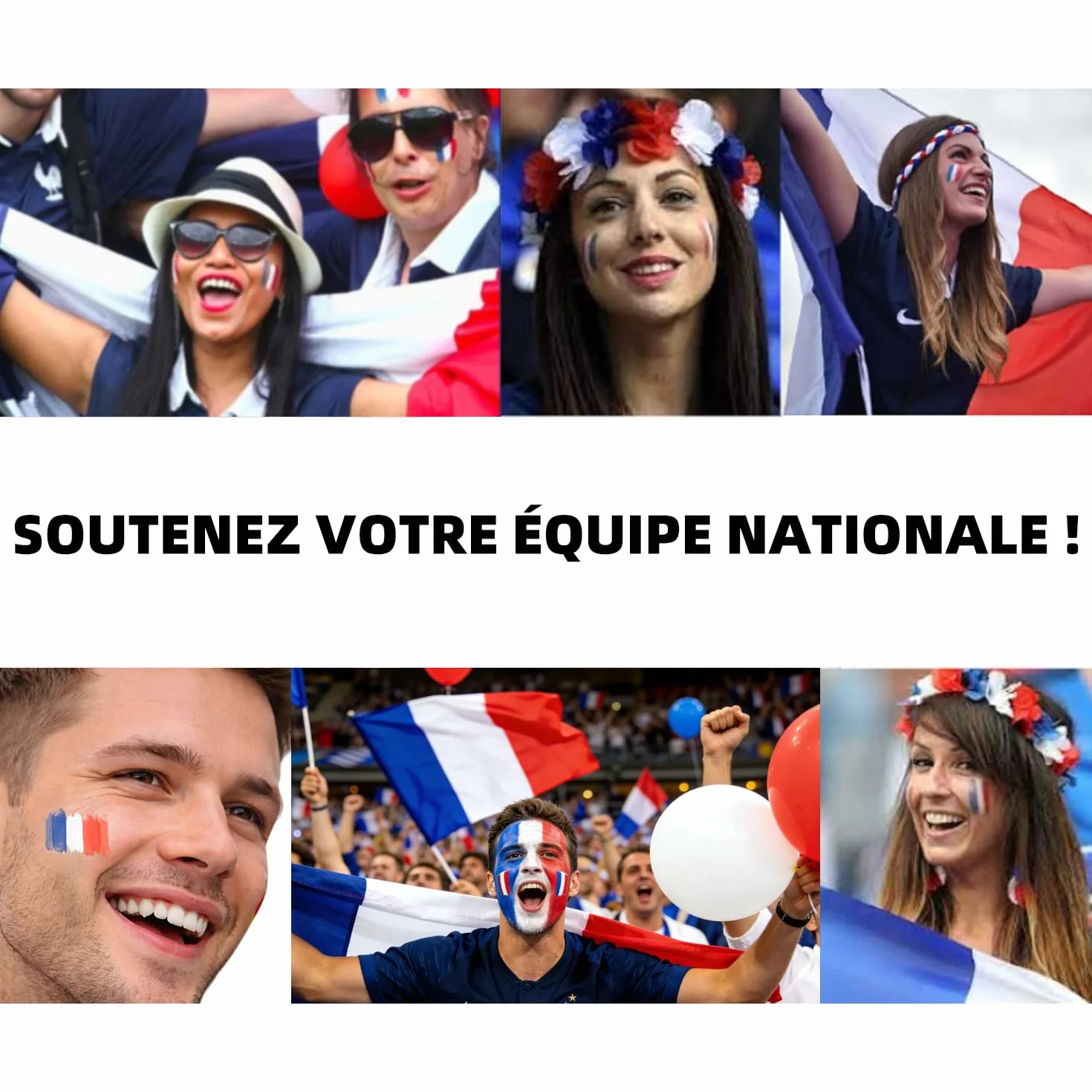 Stick Maquillage Bleu Blanc Rouge, Face et Body Paint Supporter, Bâton de Peinture pour France Supporters de Football