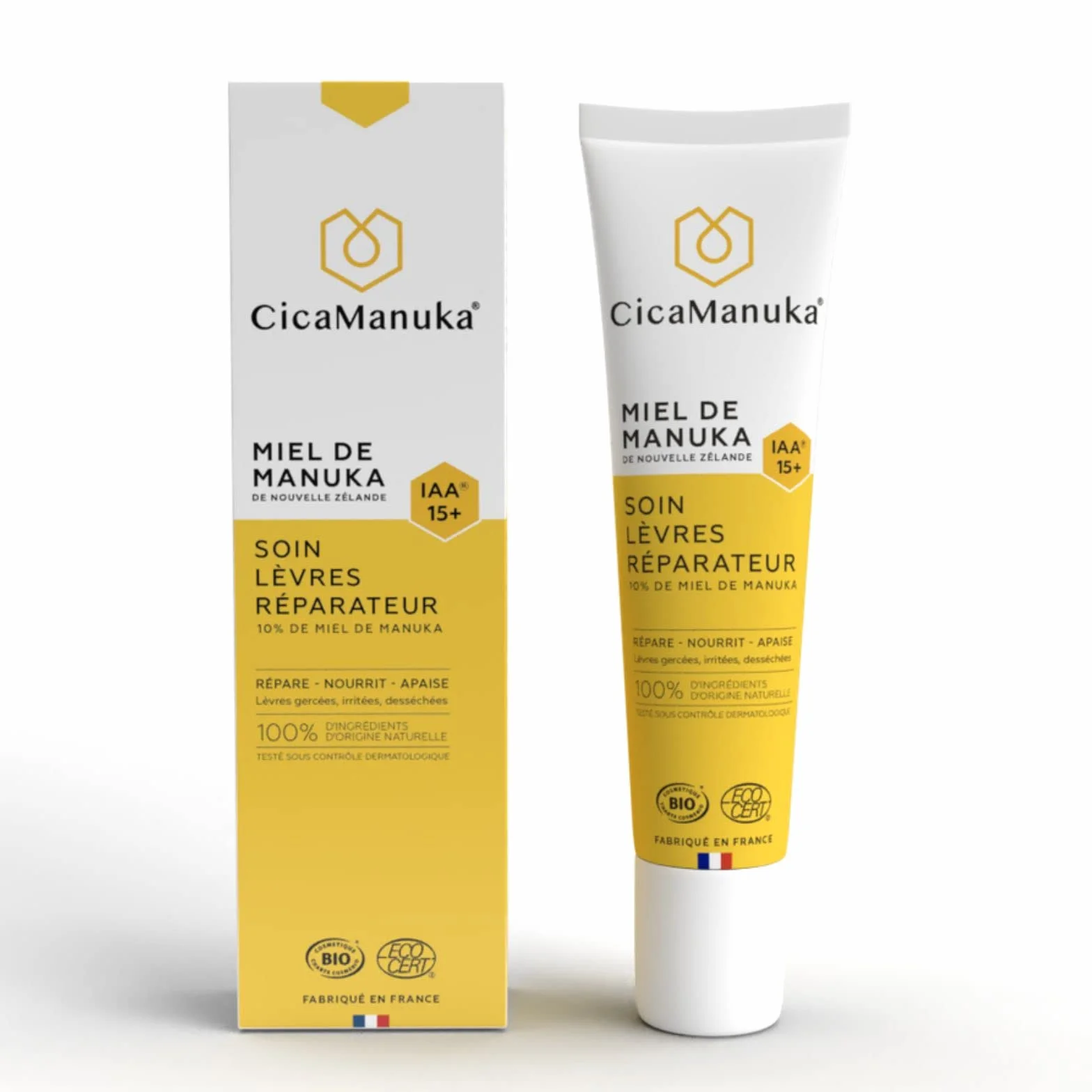 CICAMANUKA Soin lèvres réparateur au miel de Manuka IAA15+ Certifié Bio 15ml
