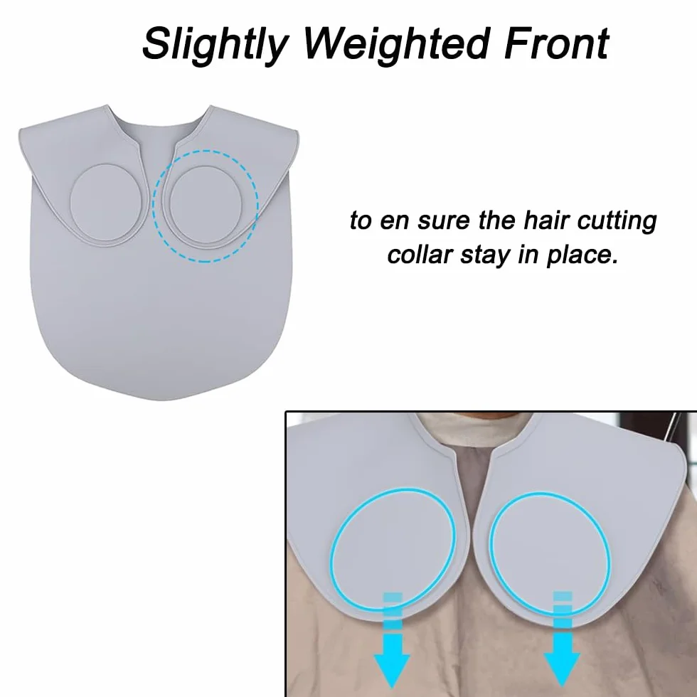 Collier de coupe de cheveux, collier de teinture en silicone imperméable avec directives de coupe angulaire et droite, tapis de coupe de cheveux pour salon de coiffure, salon de coiffure (gris)