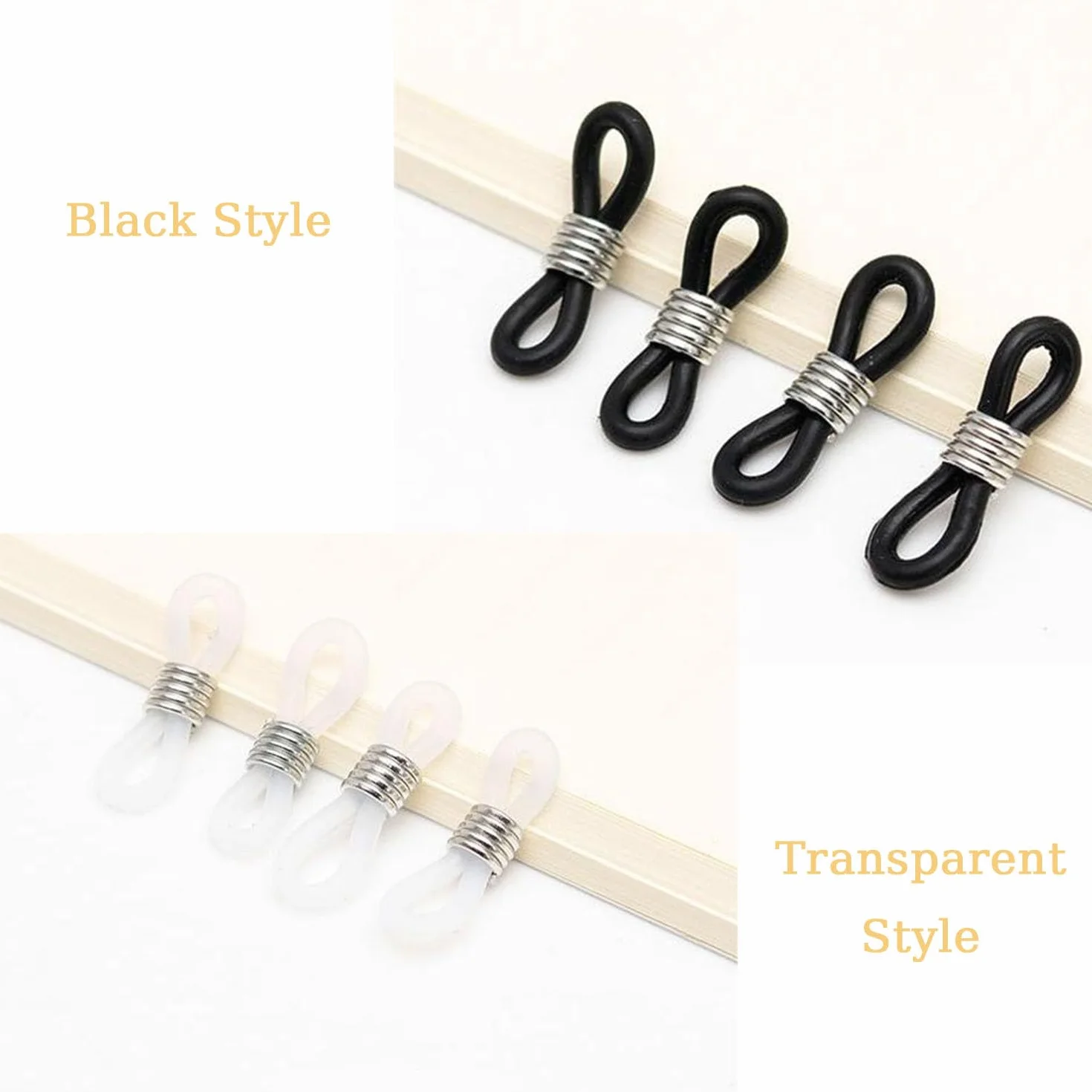 Boucle Attache en Caoutchouc Réglable Universel pour Lunettes, 40 Pièces