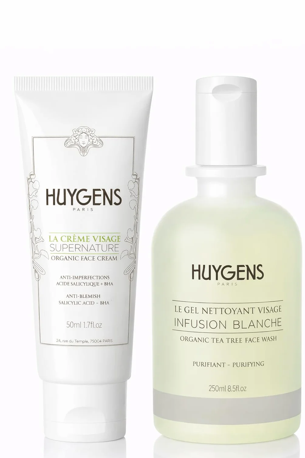 HUYGENS Anti-Blemish Duo - La Crème Visage Supernature & Infusion Blanche Face Wash