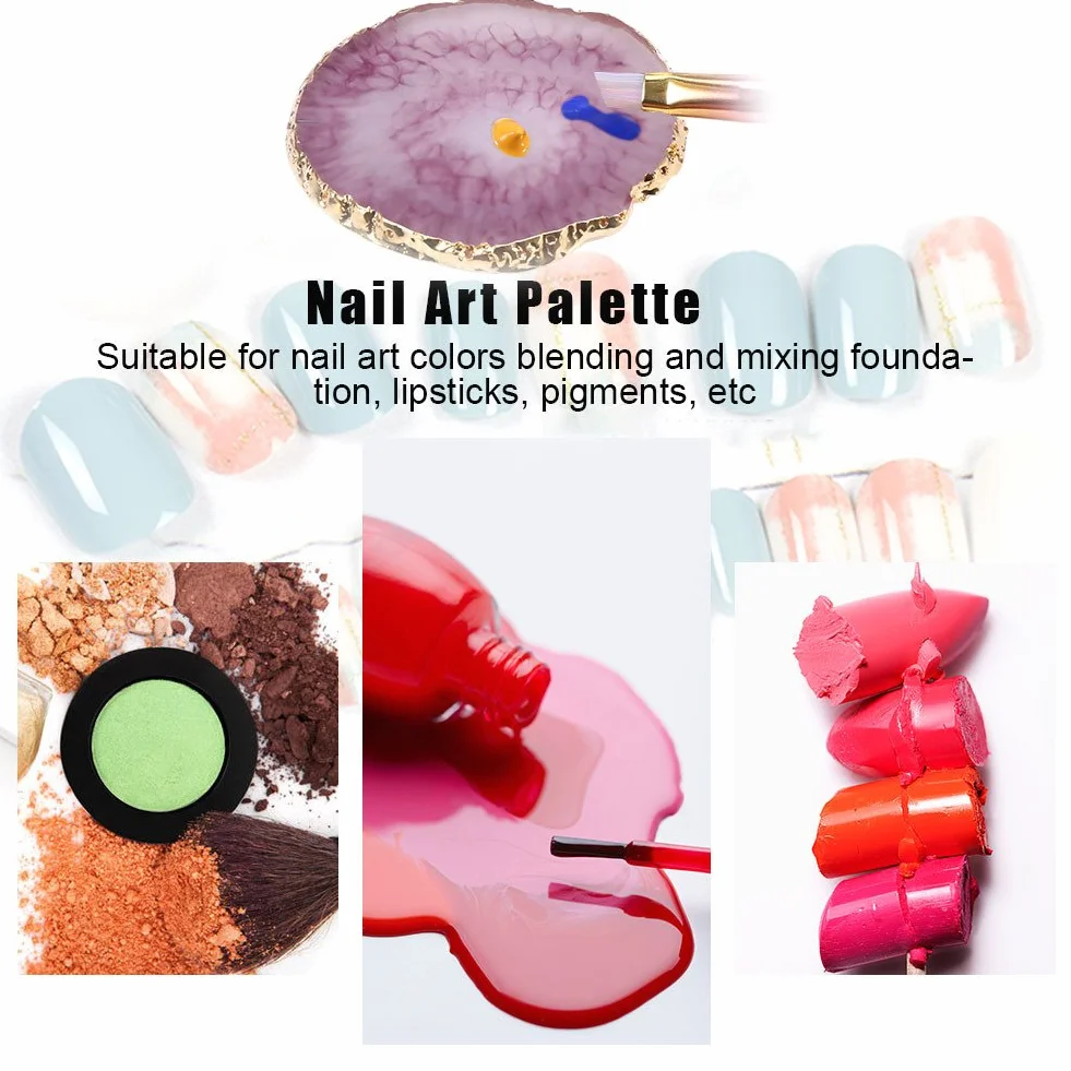 Plaque Nail Art Pierre Naturelle Résine Palette de Couleurs Nail Art Display (Rose Red)