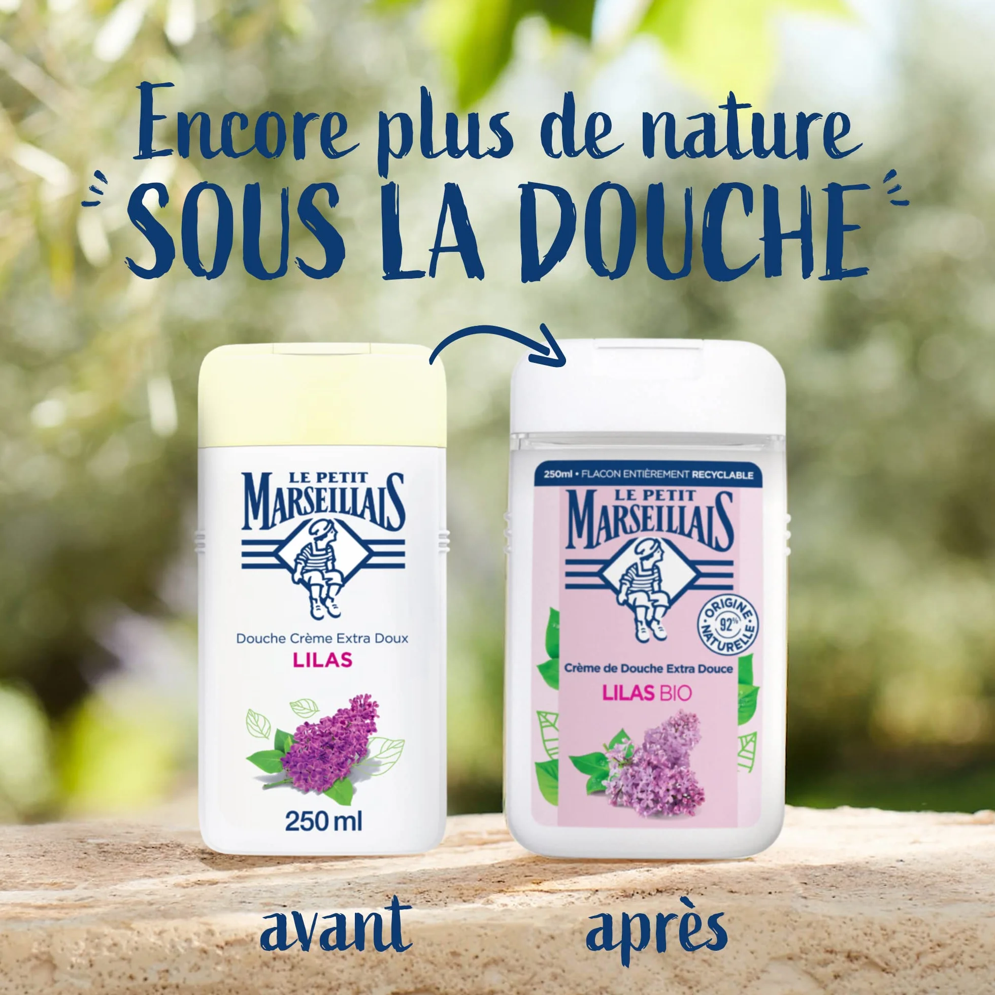 Le Petit Marseillais Crème de Douche Extra Douce Lilas Bio 250 ml – Gel Douche pH Neutre Sans Colorant