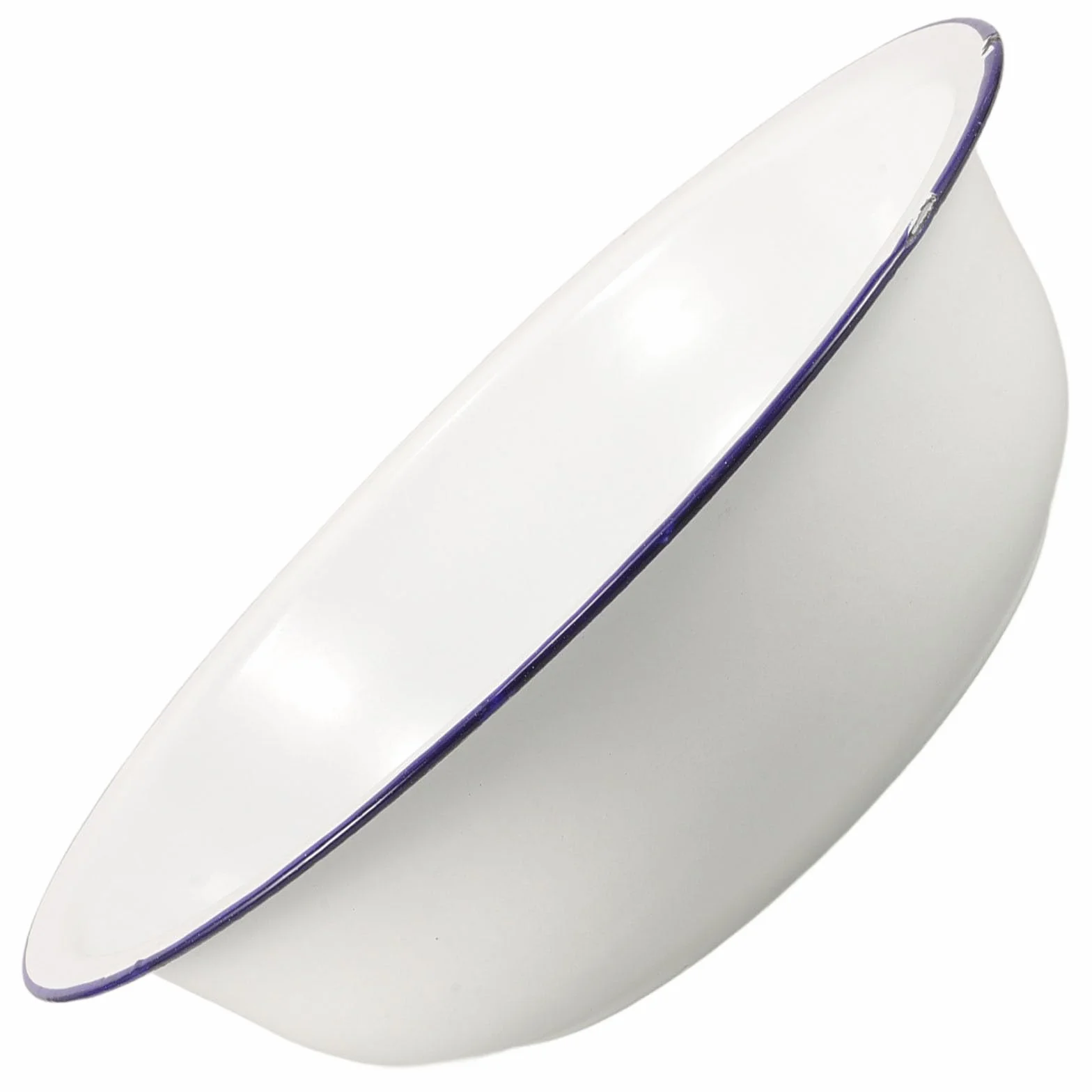 Bain de Pieds en Émail Rétro 30 Cm Bassin de Trempage Blanc Bord Bleu Multifonction pour Bain Pédicure et Lavage du Visage Pieds Solide et Facile à Nettoyer