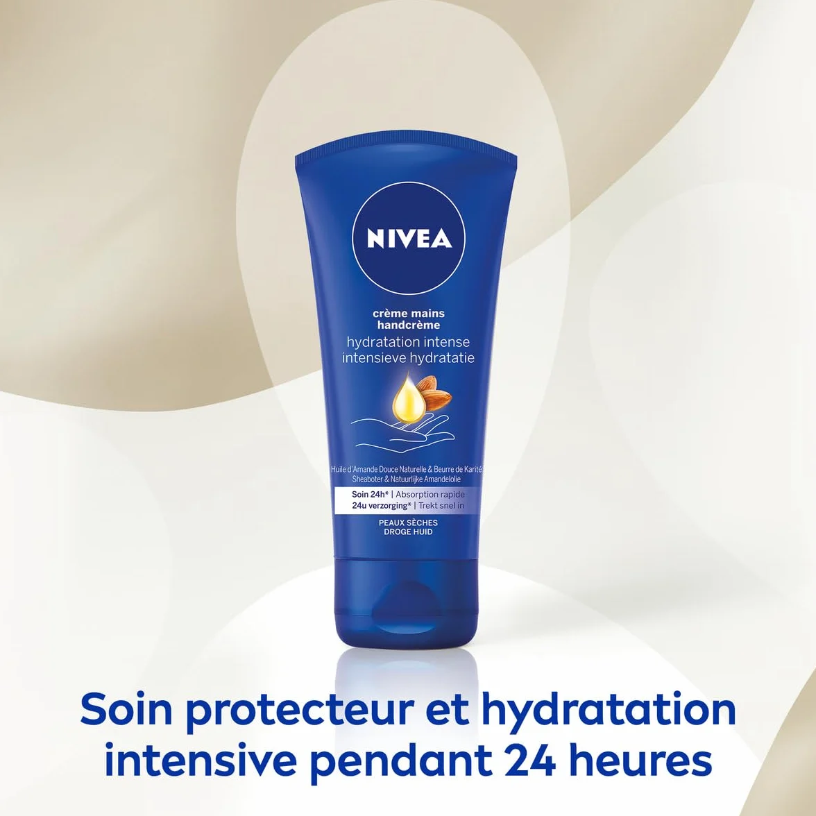 NIVEA Crème mains nourrissante peaux très sèches 75 ml soin hydratant huile d'amande douce 24 h