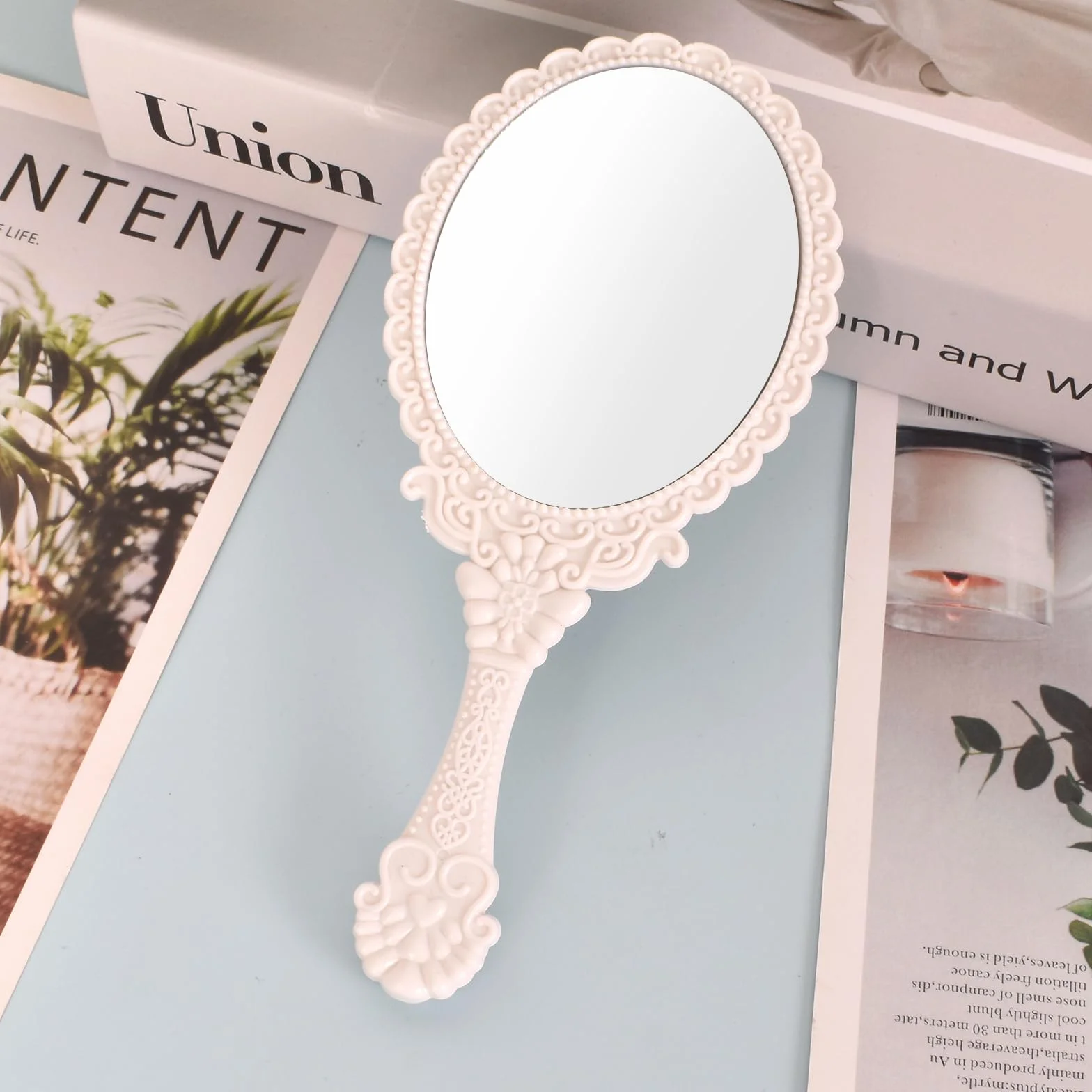 Miroir professionnel 17,5 x 8 cm blanc