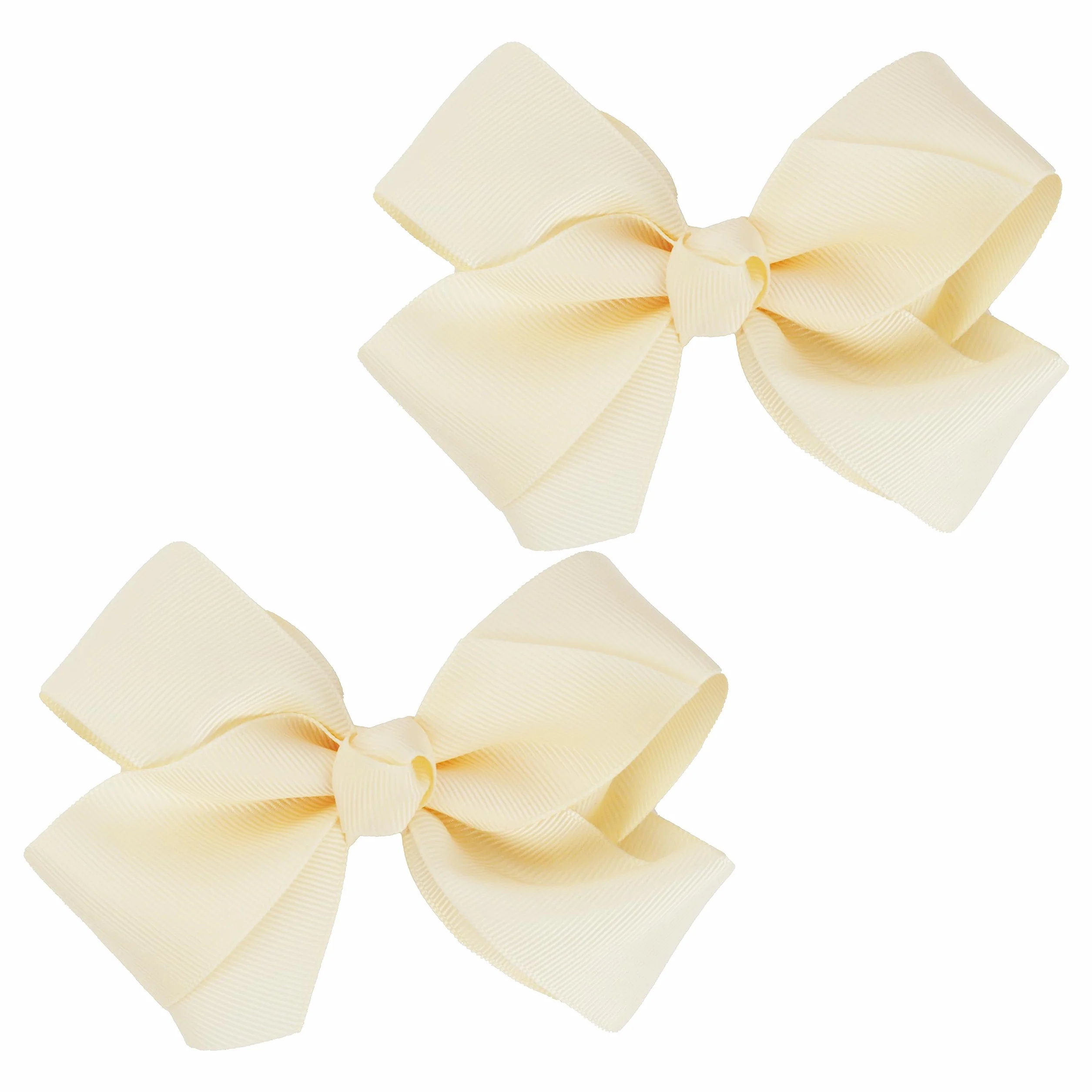 Lot de 2 nœuds gros-grain pour petites filles de 7,6 cm (ivoire)