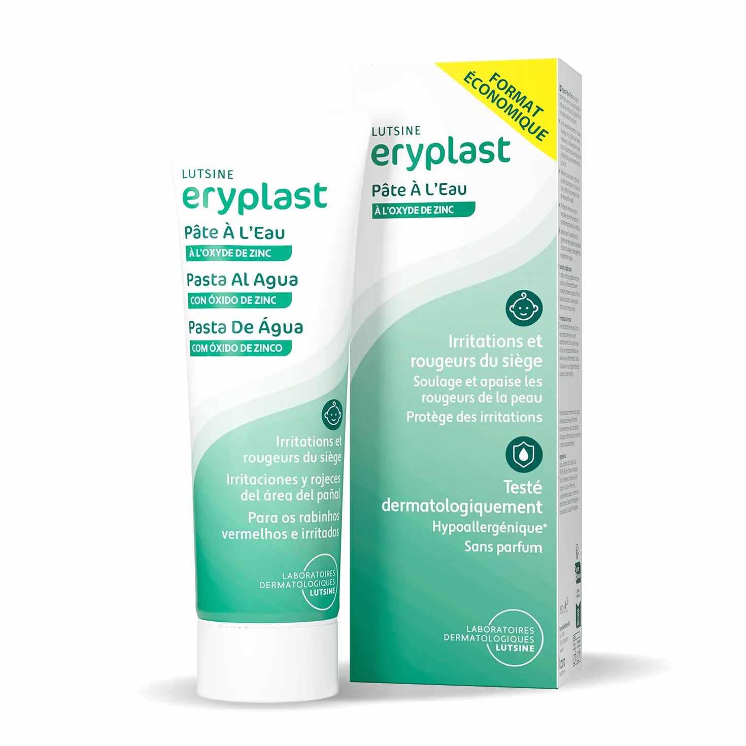 Eryplast Pâte à l’eau 200 gr - Soin érythèmes fessiers, rougeurs, irritations - Hypoallergénique, sans parfum