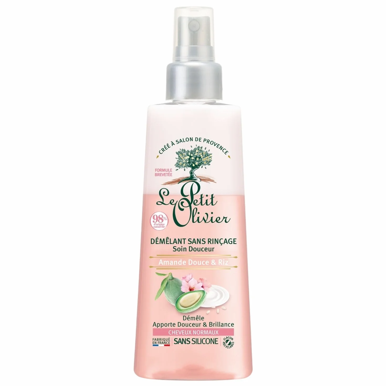 LE PETIT OLIVIER Spray Démêlant Soin Douceur Amande Douce & Crème de Riz 150 ml Sans Silicone