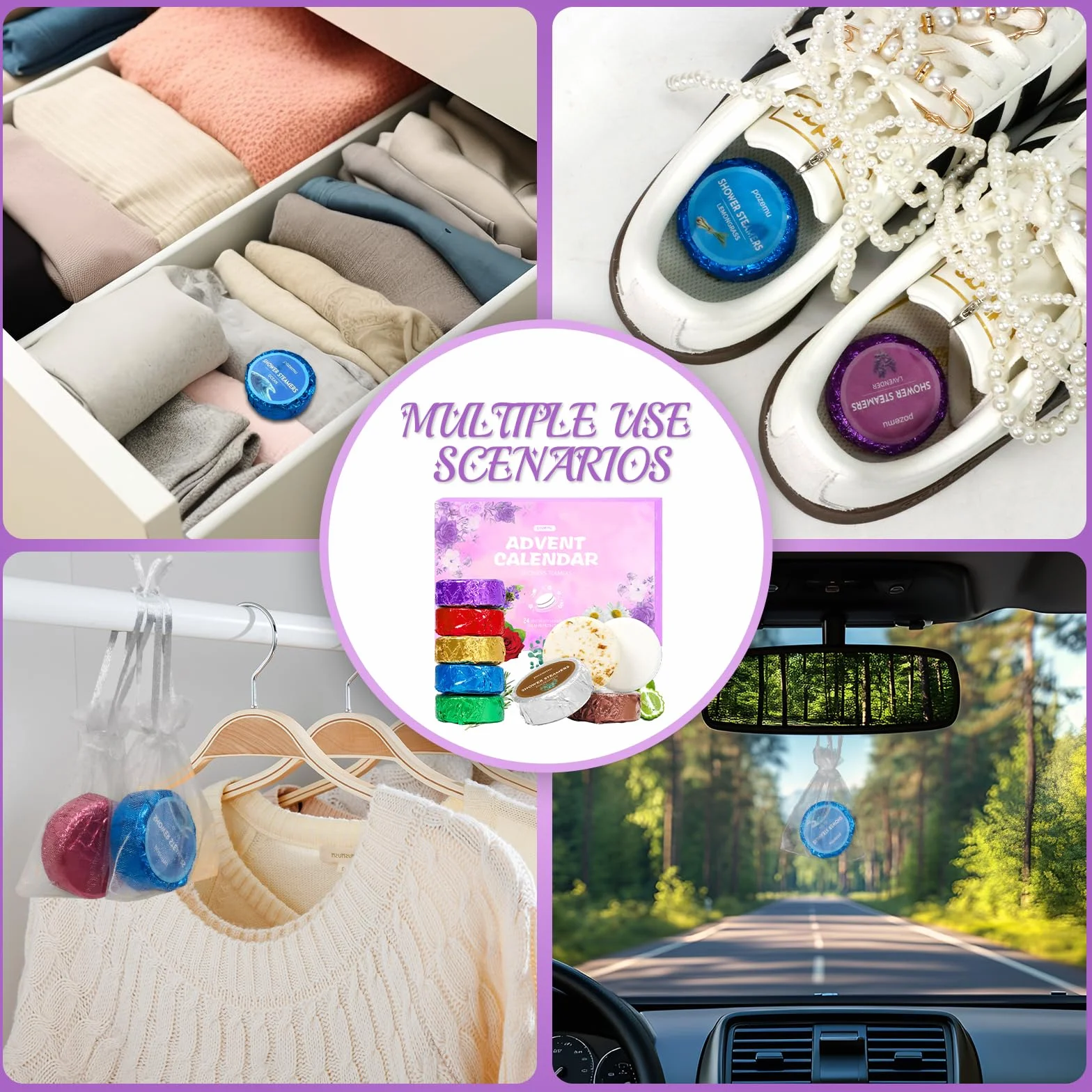 Calendrier de l'Avent 2025 Bombe de Douche Boules de Bain pour Enfant Femme Homme