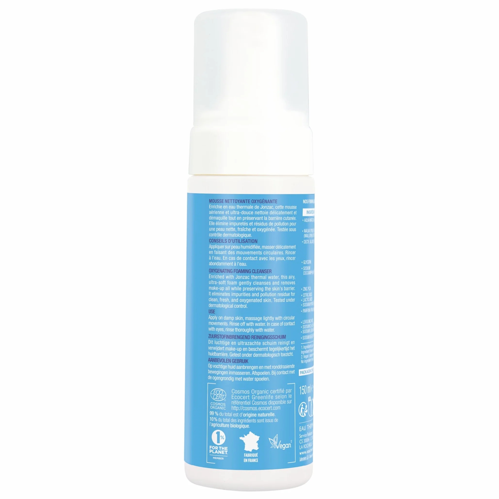 Eau Thermale Jonzac Mousse Nettoyante Oxygénante Visage Peaux Sensibles Lot de 2 × 150ml