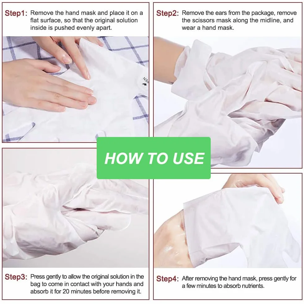 Masques pour les mains 3 paires gants hydratants exfoliants soins nourrissants Miel Lait