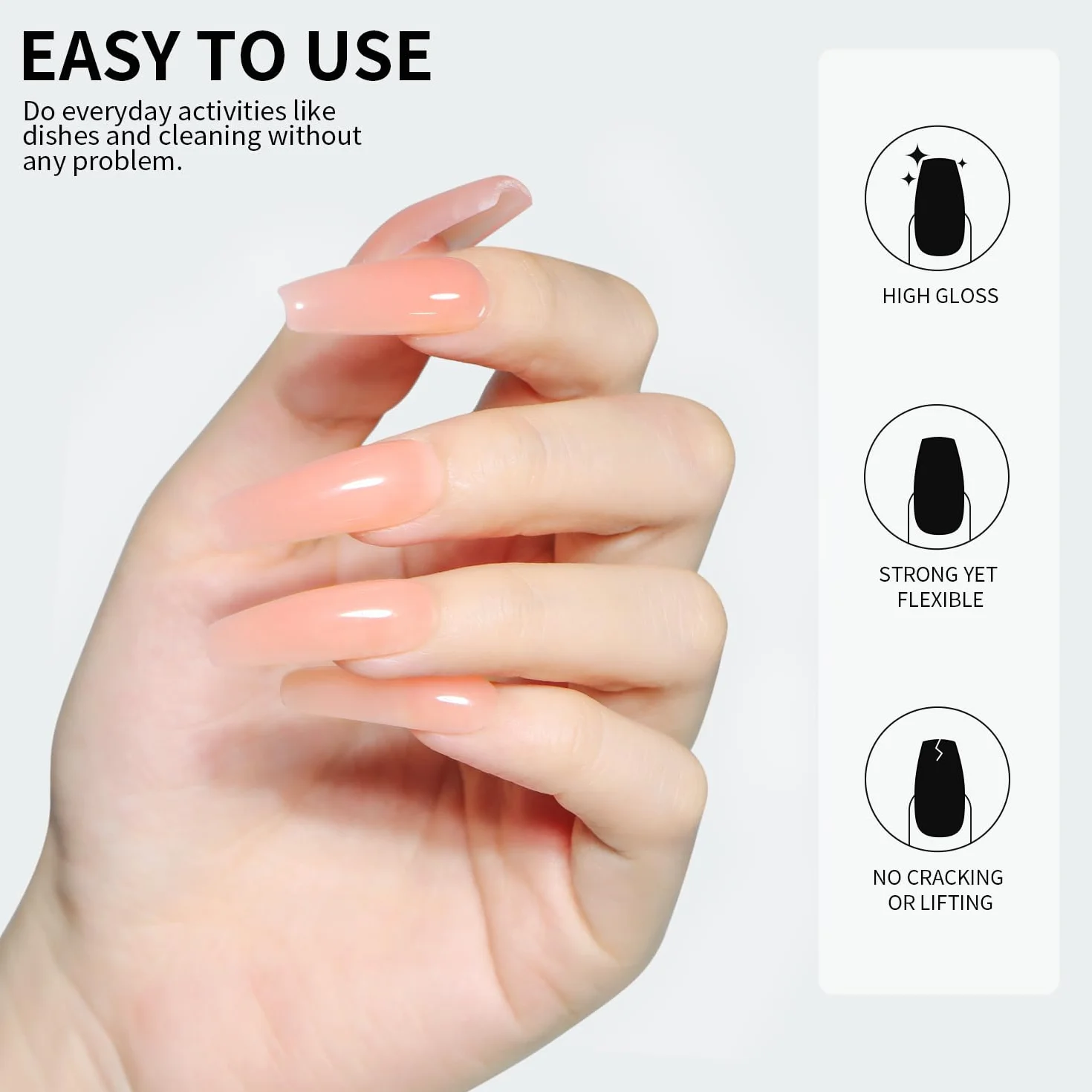 Beautilux Acrylique Gel Nail Peach Pink 30g Long Lasting Acrygel Extender Gel