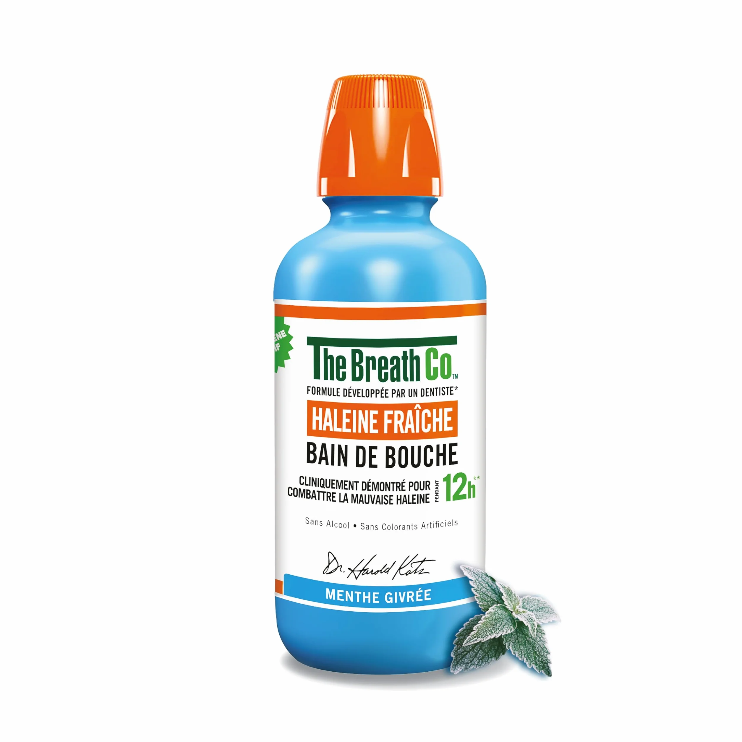 The Breath Co. Bain de Bouche Sans Alcool Menthe Givrée 500ml Haleine Fraîche 12h