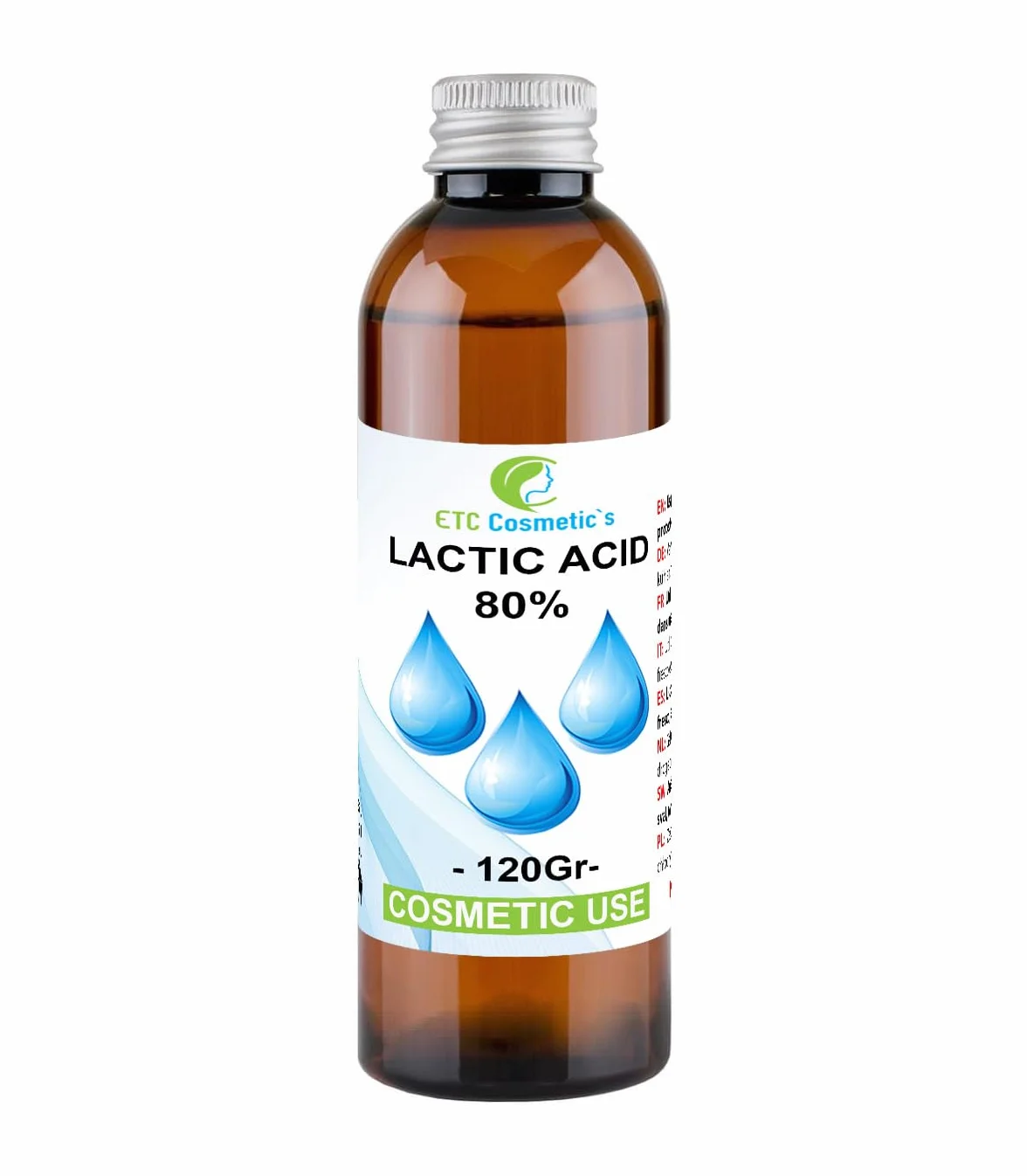 ACIDE LACTIQUE 80% 120g Peeling Peau Corps Cheveux Contrôle pH Kératolytique