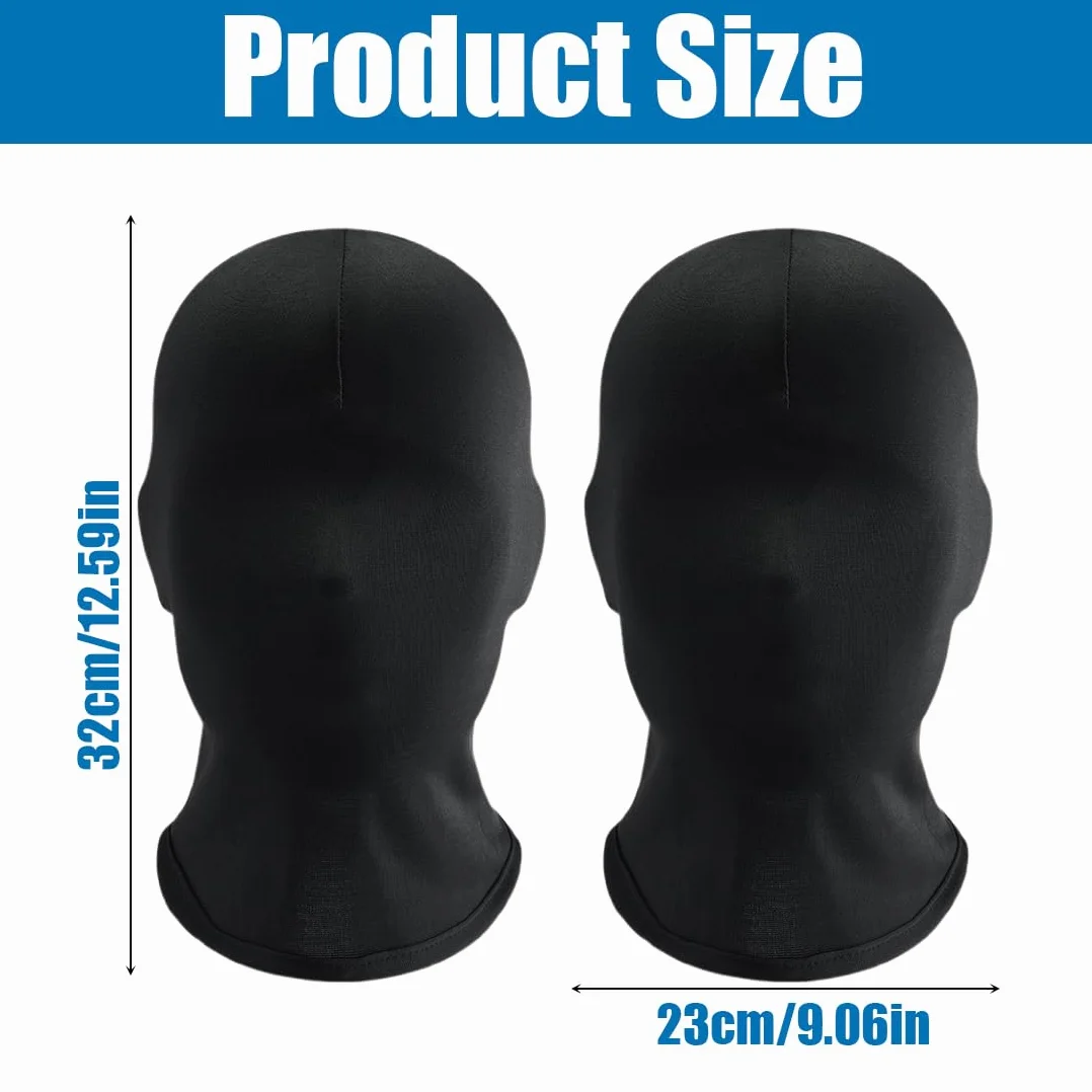 Masque Halloween Noir Masque Intégral Respirant Sans Visage Costume Fête Cosplay Unisexe 3 Pièces