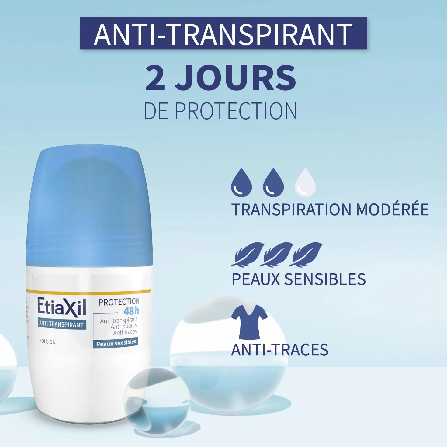 Etiaxil Déodorant Anti-transpirant 48h Roll-On 2x50ml
