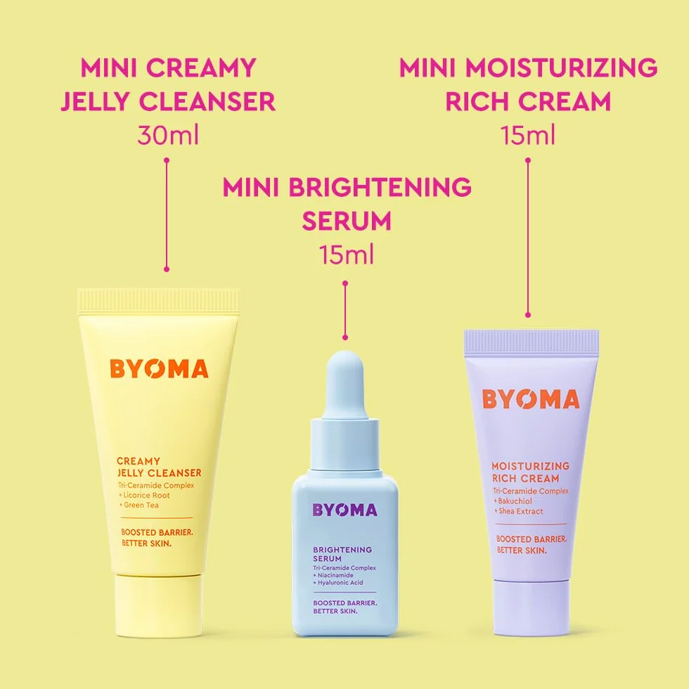 BYOMA So Bright Set – Ensemble de soins de la peau Barrier Repair 30 ml, 15 ml, 15 ml
