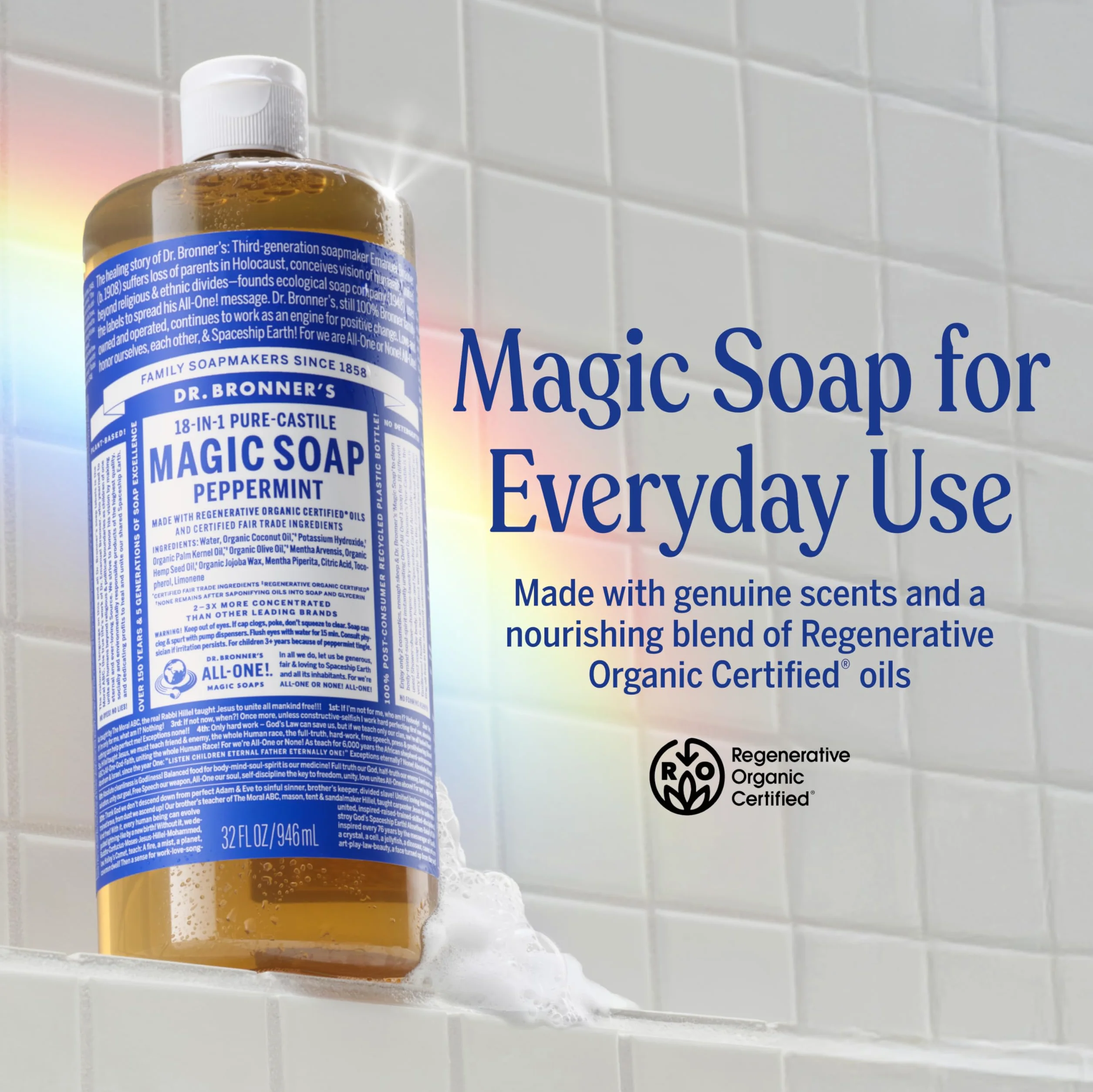 DR BRONNER'S SAVON LIQUIDE MENTHE POIVRÉE 945 ML