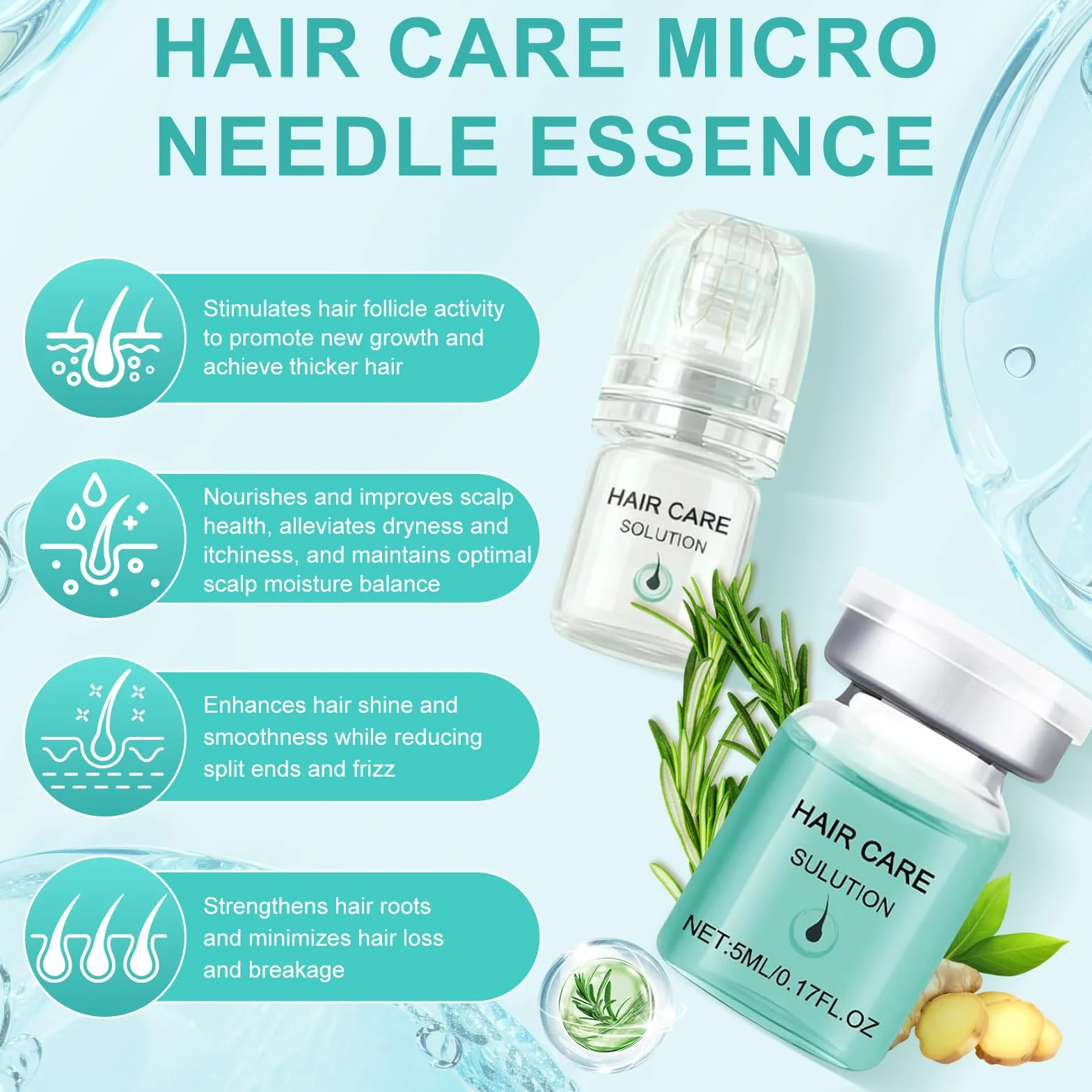 Alpha Infuse Hair Regrowth System, Système de Repousse des Cheveux, 5 ml x 6