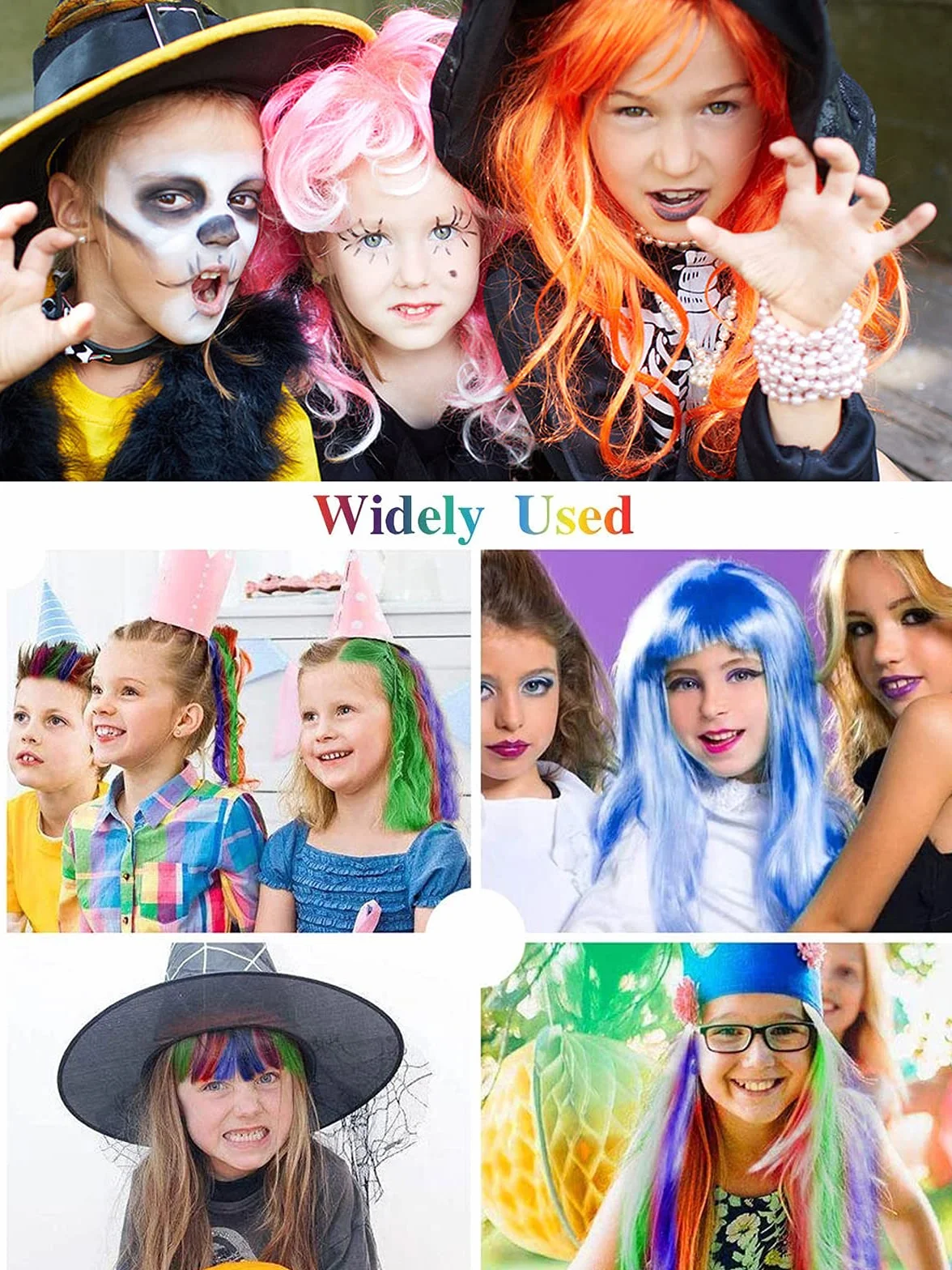 EBANKU 10 Couleurs Cheveux Craie Peigne Coloration Temporaire Lavable pour Enfants