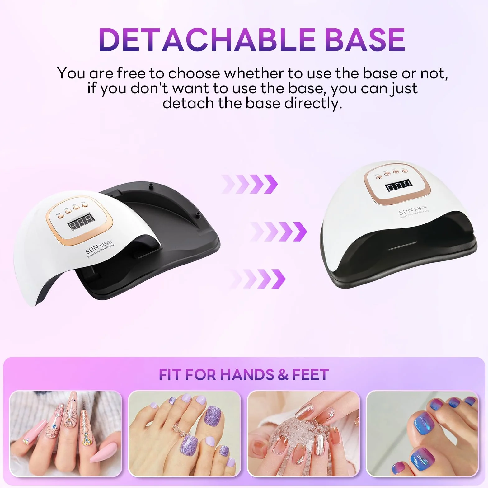 380W UV LED Nail Lamp,Sécheur de gel de vernis à ongles avec 81 perles, lampe UV pour ongles avec 4 réglages de minuterie, Sécheur LED de gel pour vernis à ongles avec capteur automatique, écran LCD