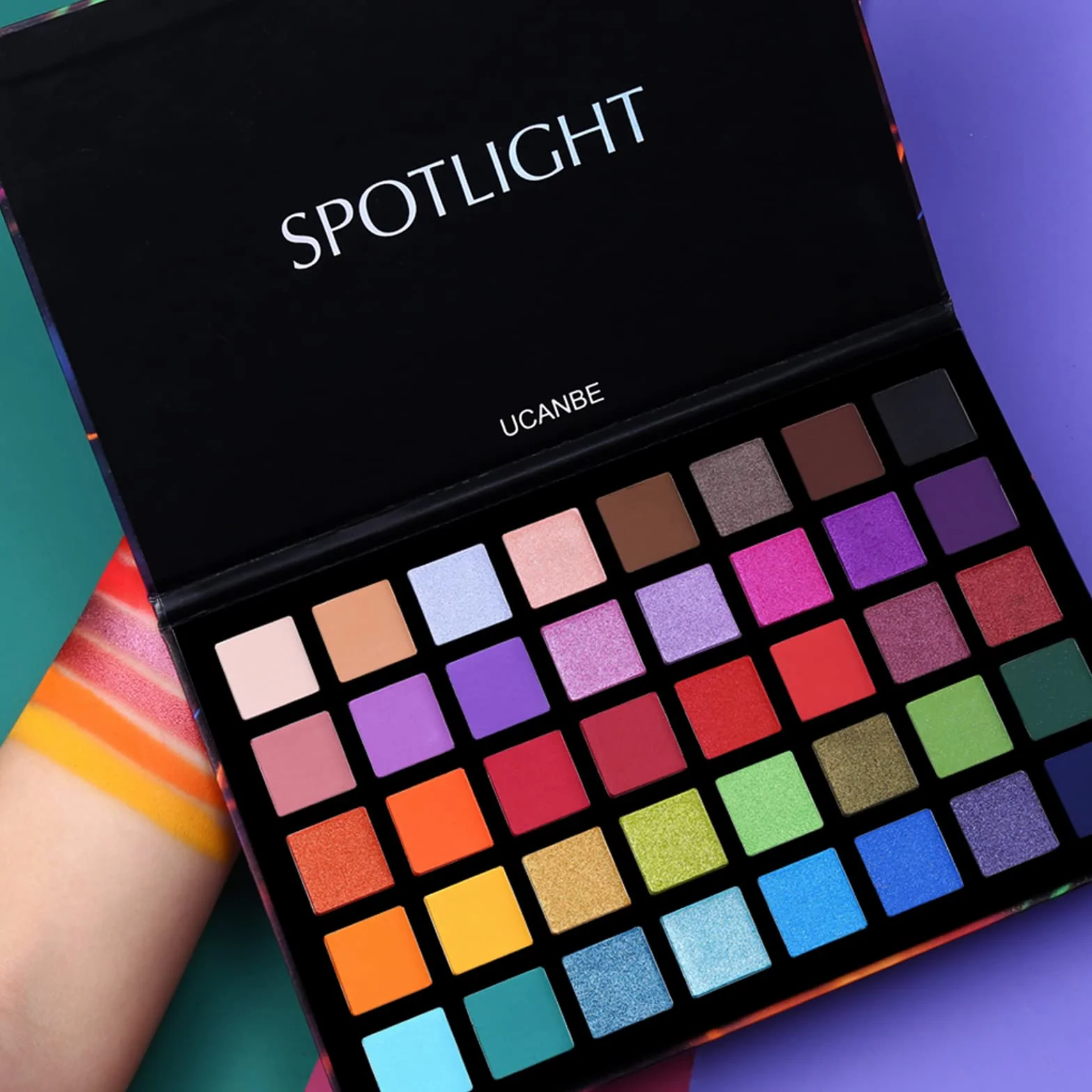UCANBE Fards à Paupières 40 Couleurs Imperméable - Fard à Paupières Longue Durée - Palettes de Maquillage Shimmer Matte Hautement Pigmentées