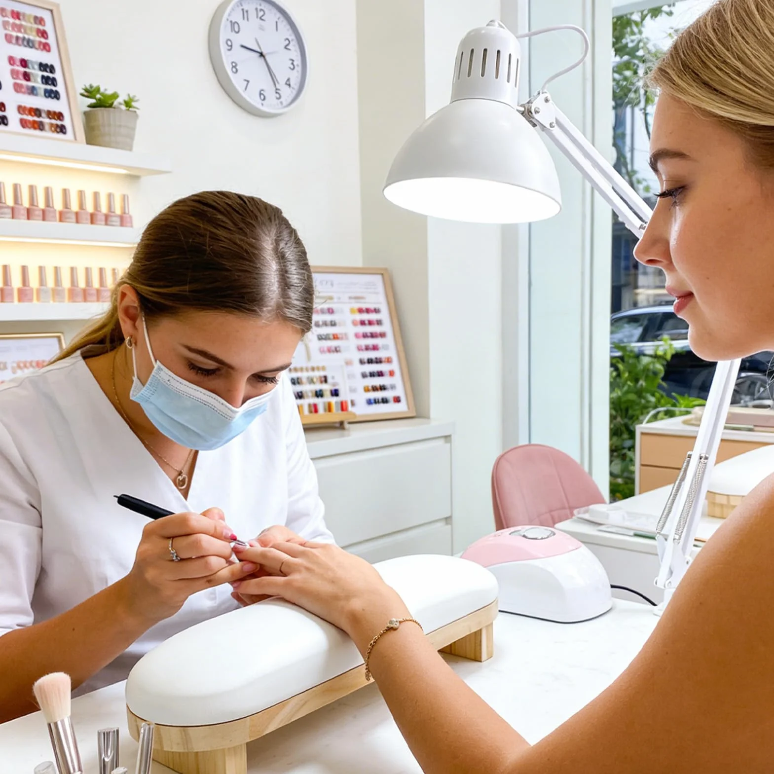 Repose-bras pour ongles | Support antidérapant, imperméable, stable avec revêtement PU - Repose-main manucure | Pour salon, pratique à domicile, débutants
