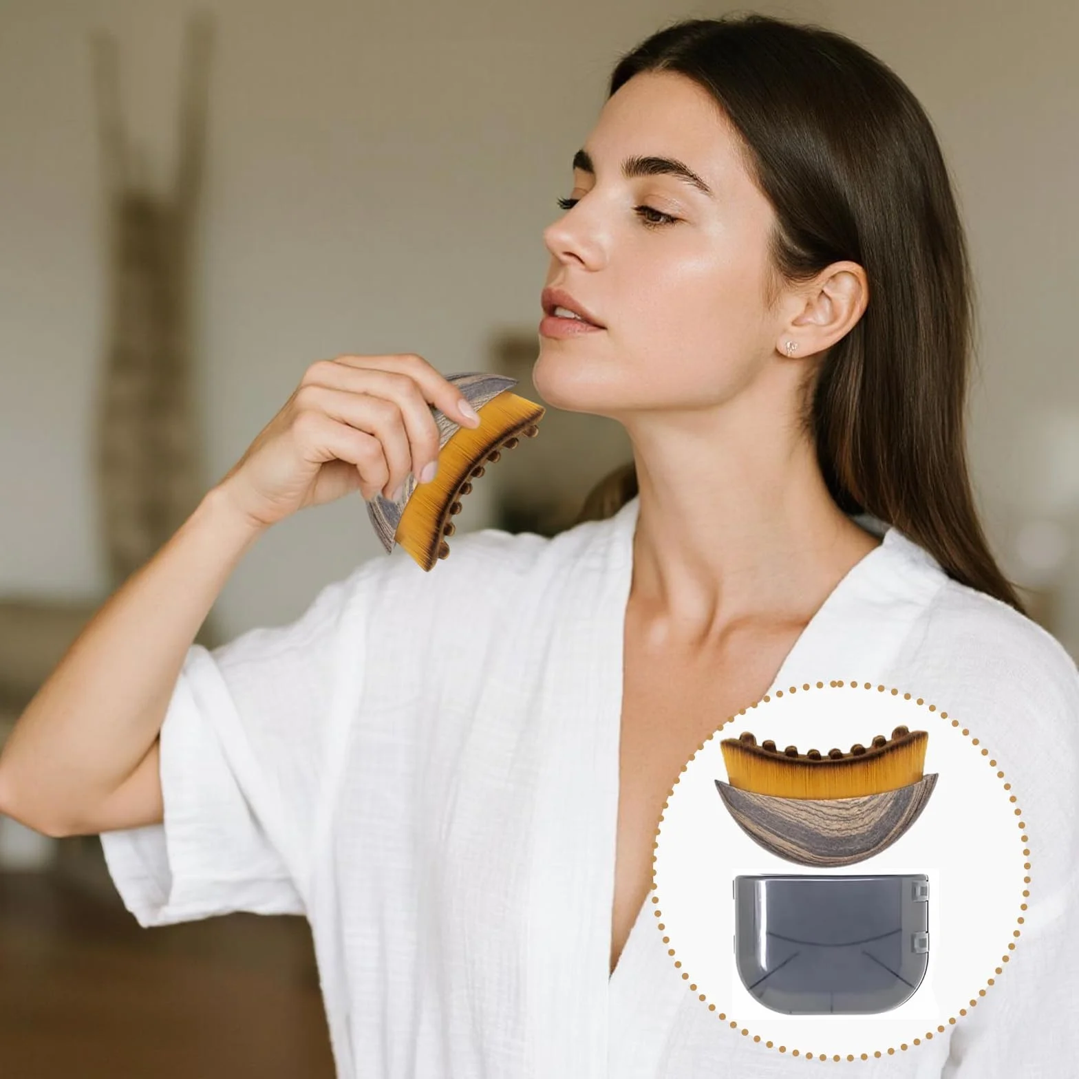 Brosse de Drainage Lymphatique Visage, Outil de Brossage à Sec, Conception Ergonomique